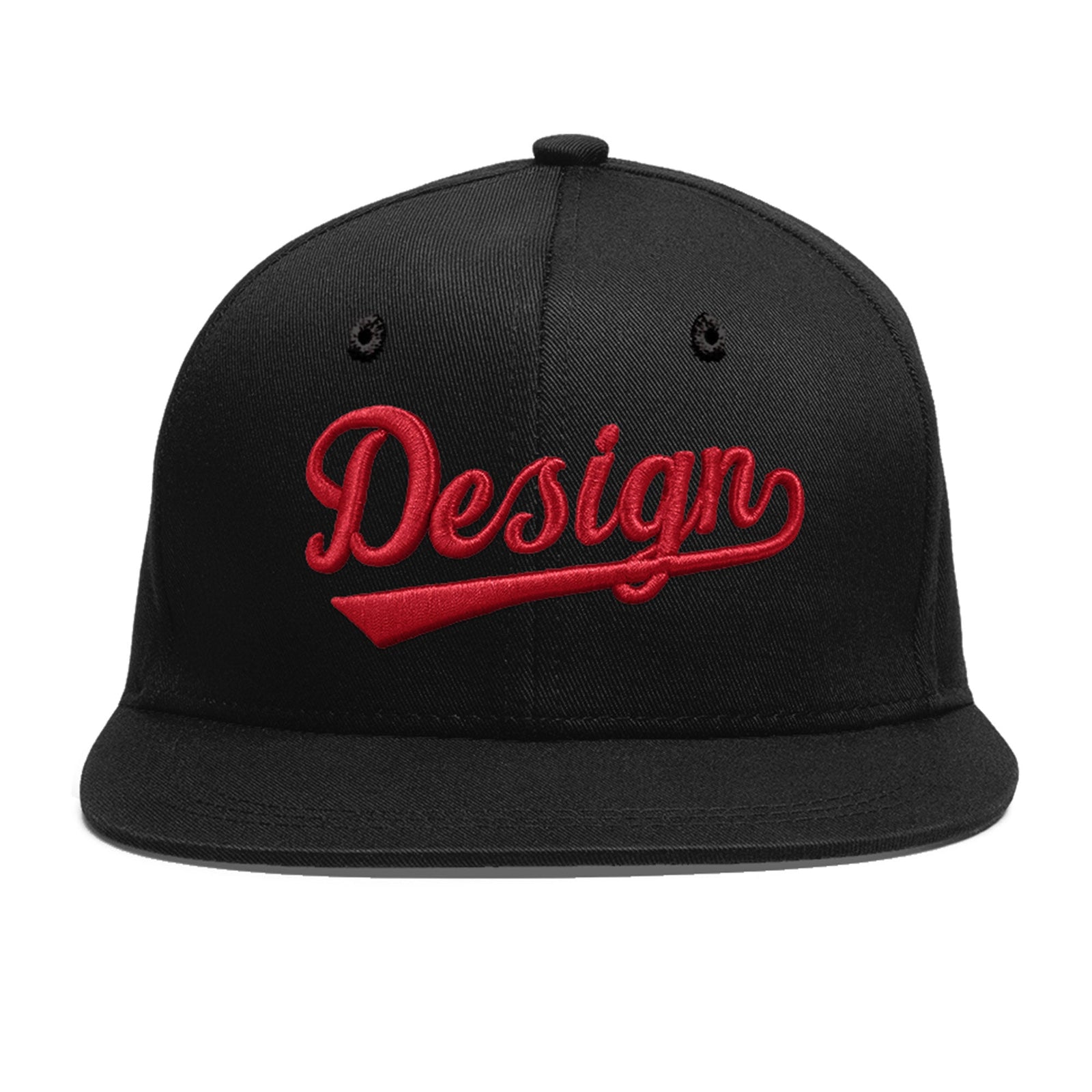 Custom Black 3D Puff Embroidery Flat Embroidery Casual Sport Baseball Cap