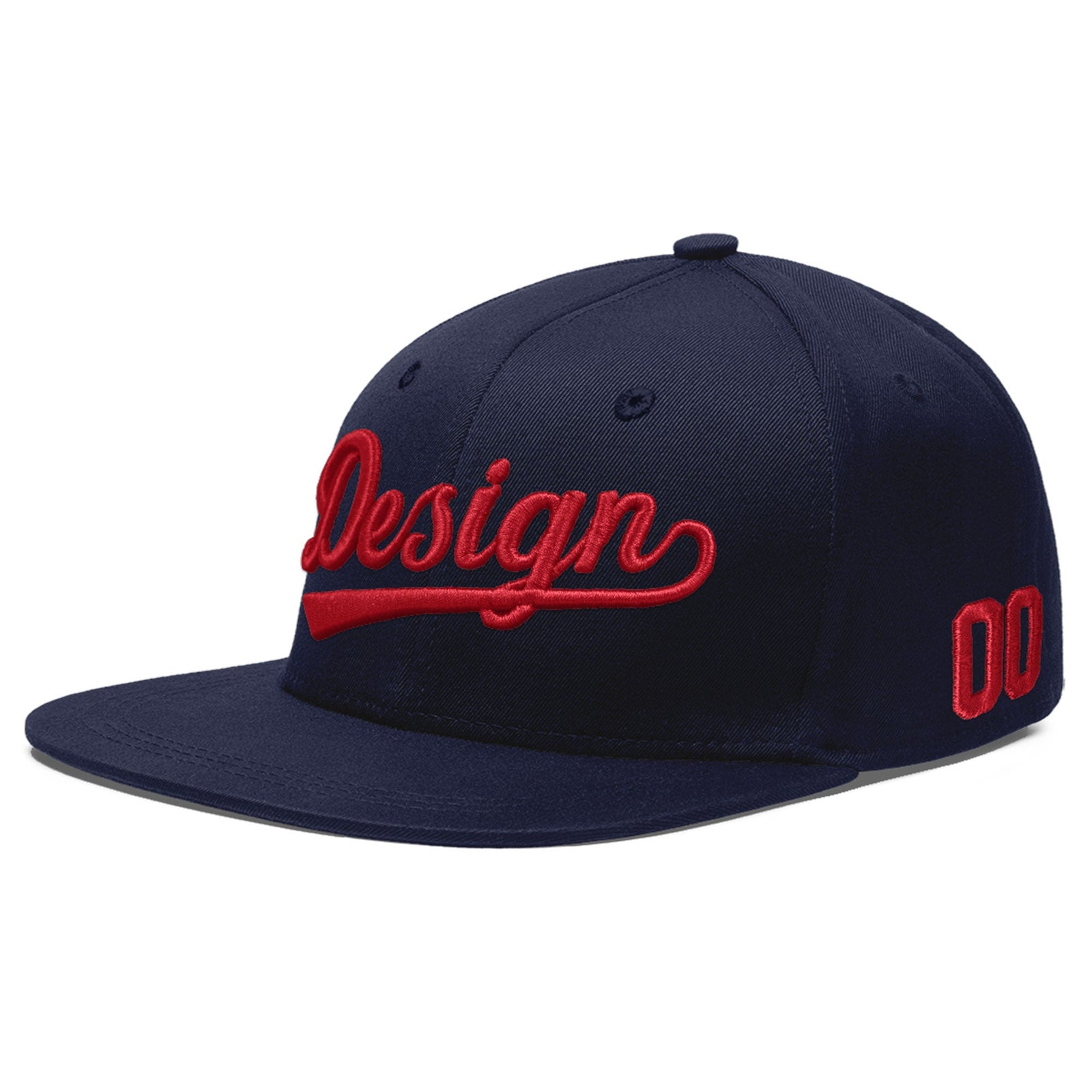 Custom Navy 3D Puff Embroidery Flat Embroidery Casual Sport Baseball Cap