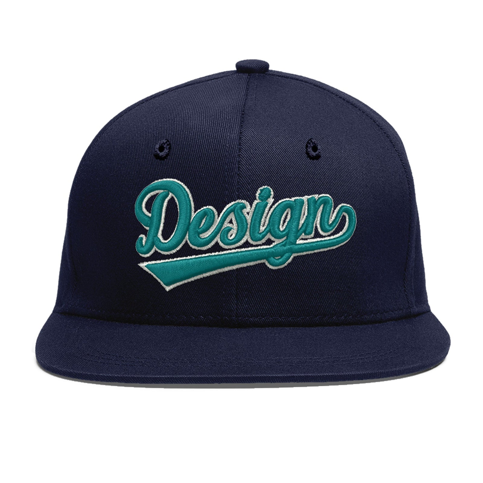 Custom Navy 3D Puff Embroidery Flat Embroidery Casual Sport Baseball Cap