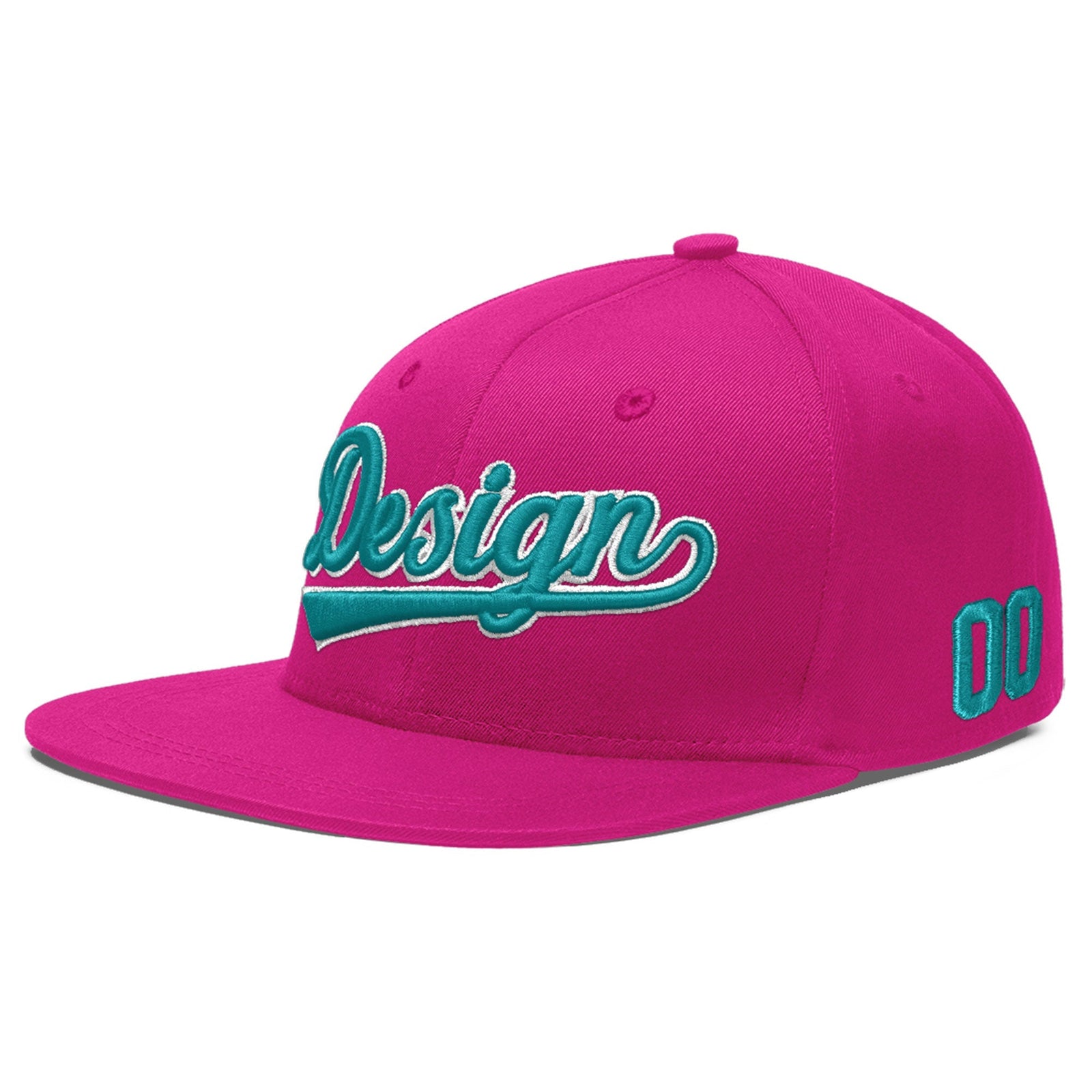 Custom Rose Red 3D Puff Embroidery Flat Embroidery Casual Sport Baseball Cap