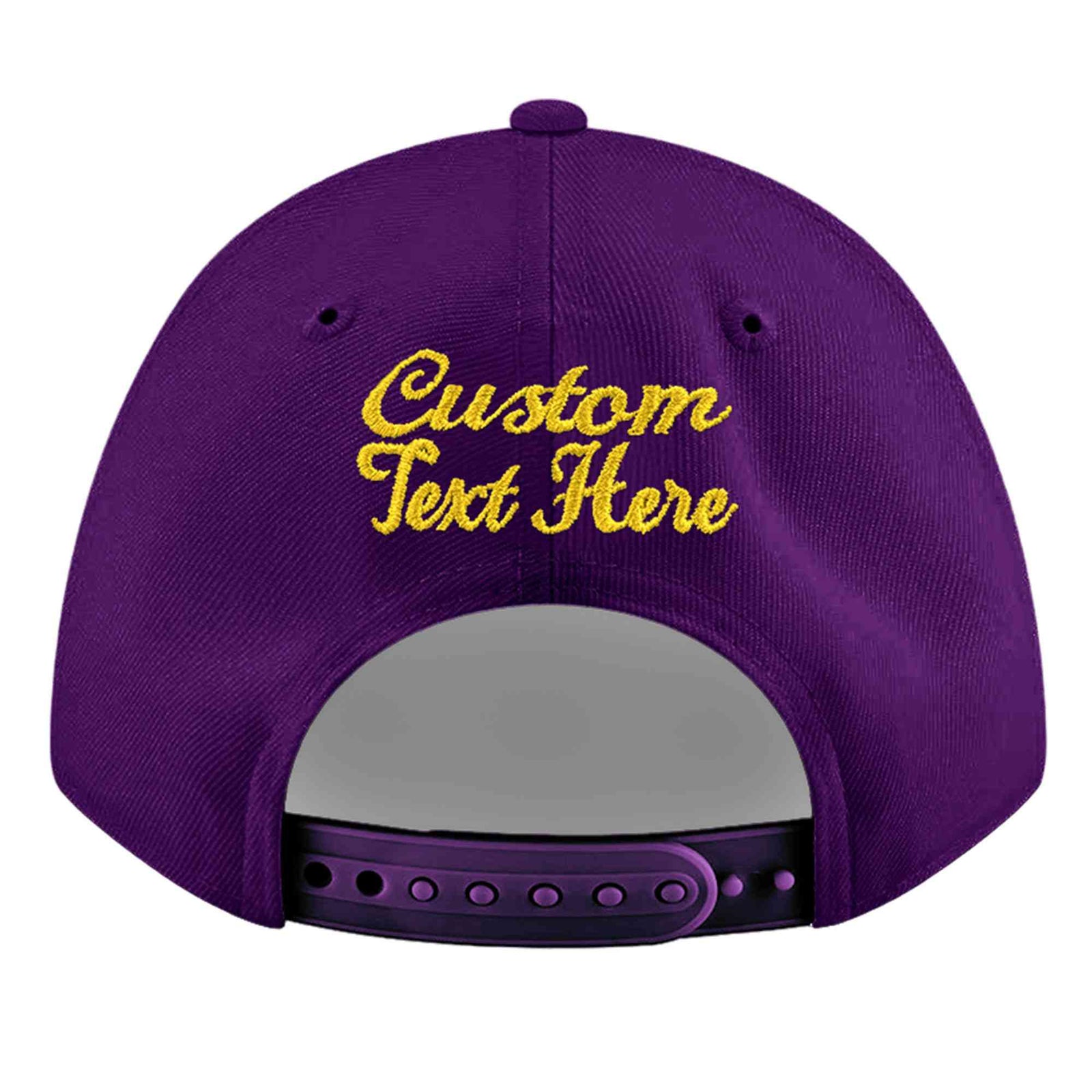Custom Purple 3D Puff Embroidery Flat Embroidery Casual Sport Baseball Cap