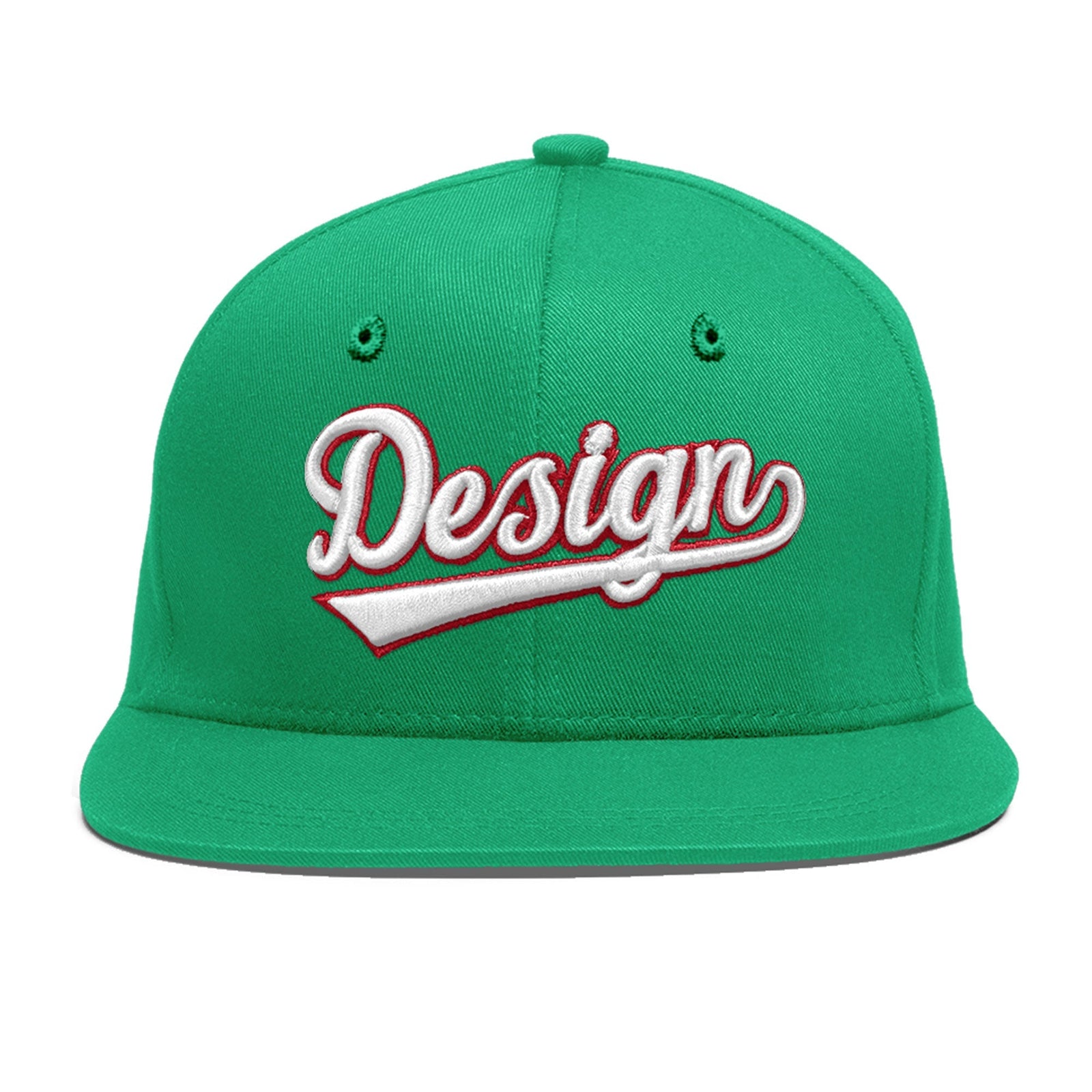 Custom Aqua 3D Puff Embroidery Flat Embroidery Casual Sport Baseball Cap