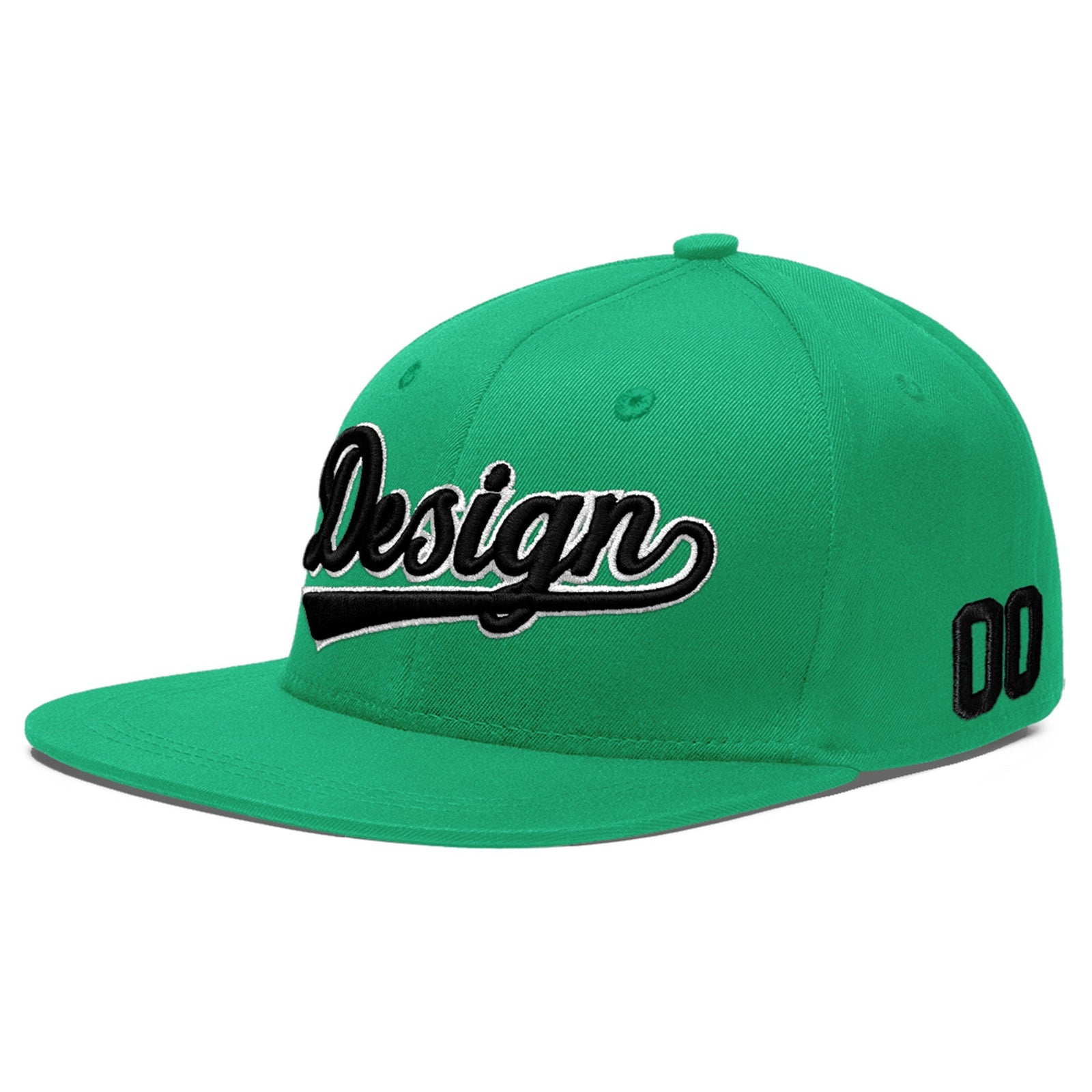 Custom Aqua 3D Puff Embroidery Flat Embroidery Casual Sport Baseball Cap