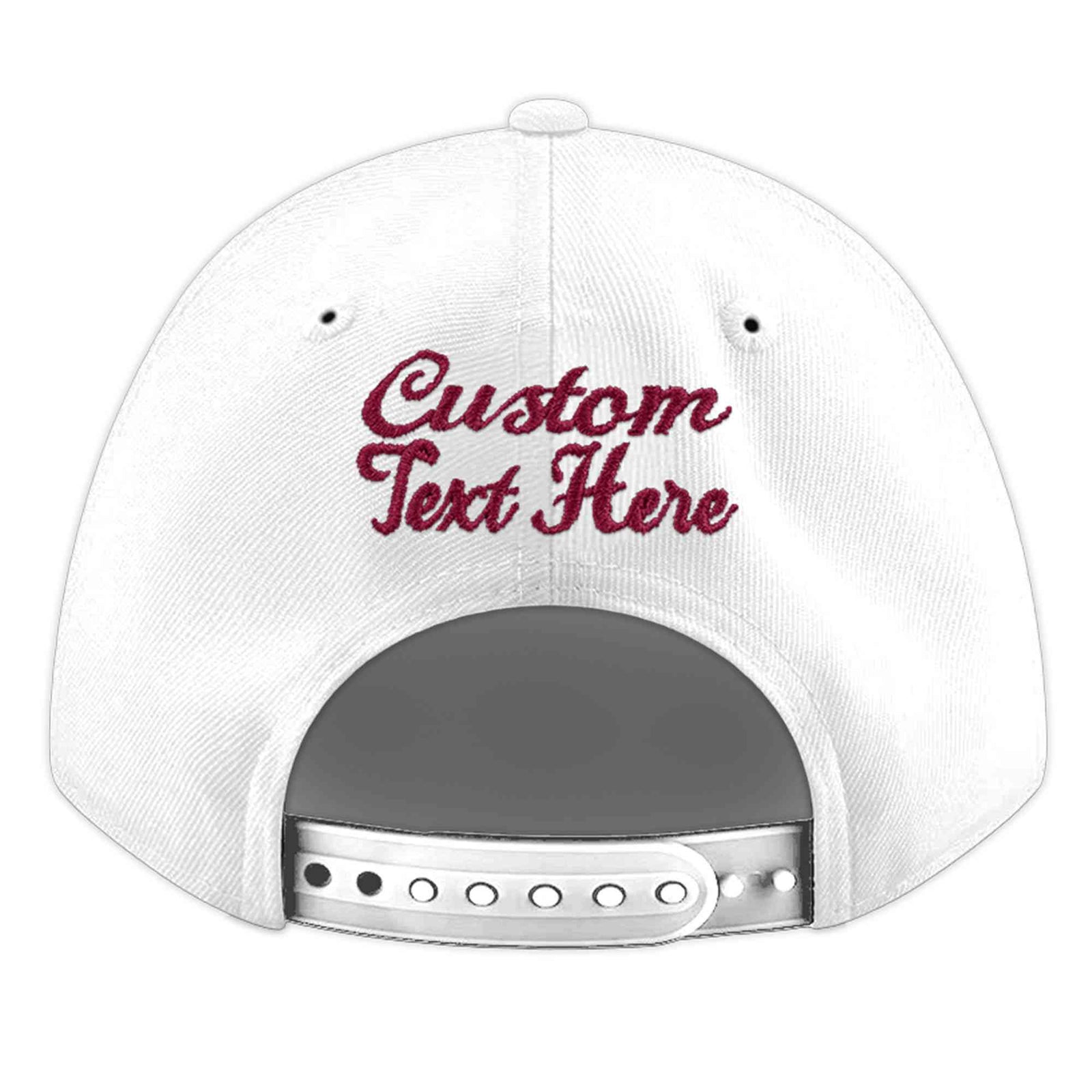Custom White 3D Puff Embroidery Flat Embroidery Casual Sport Baseball Cap