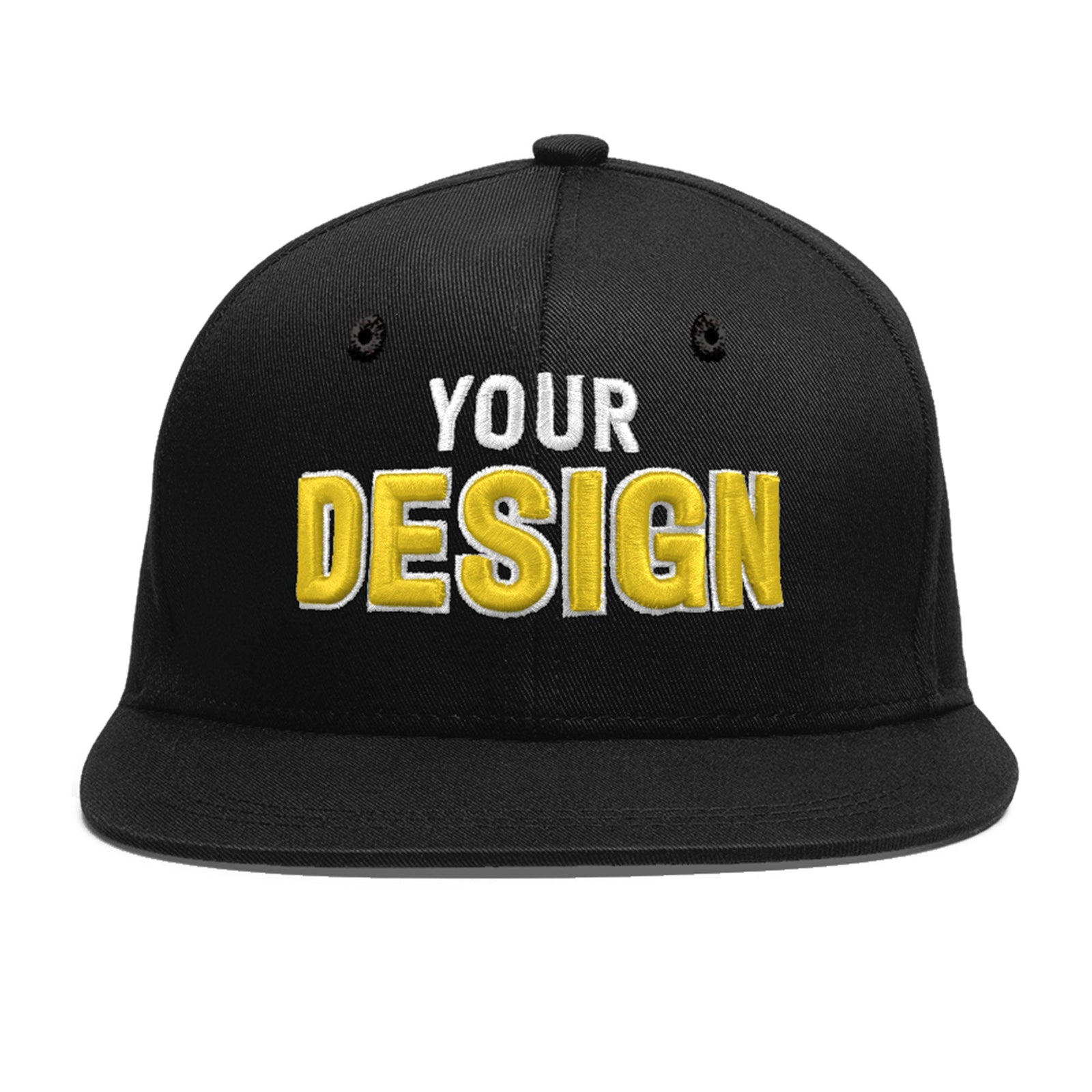 Custom Black 3D Puff Embroidery Flat Embroidery Casual Sport Baseball Cap