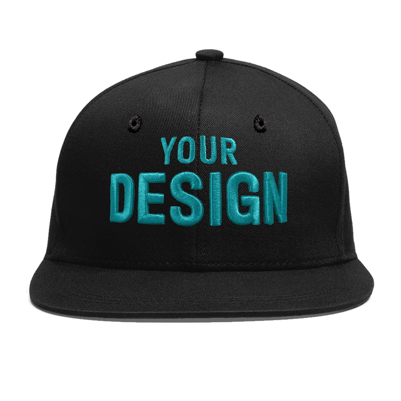 Custom Black 3D Puff Embroidery Flat Embroidery Casual Sport Baseball Cap
