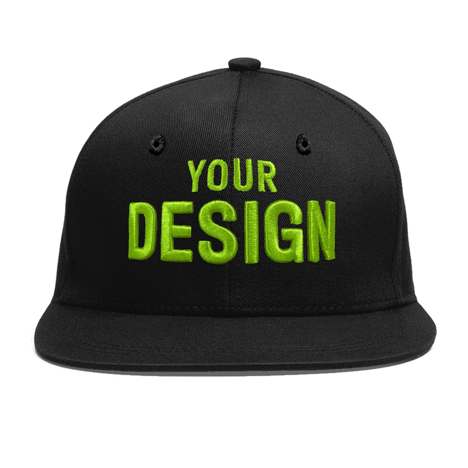 Custom Black 3D Puff Embroidery Flat Embroidery Casual Sport Baseball Cap