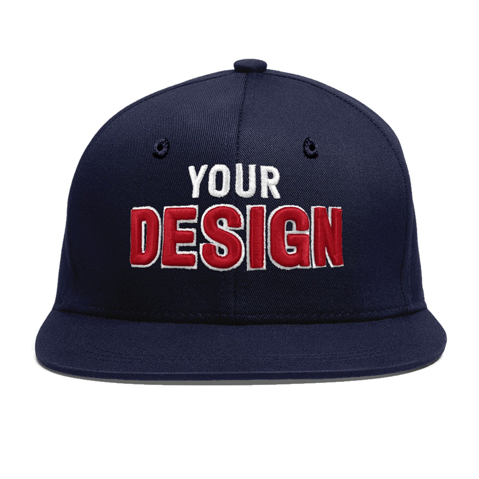 Custom Navy 3D Puff Embroidery Flat Embroidery Casual Sport Baseball Cap