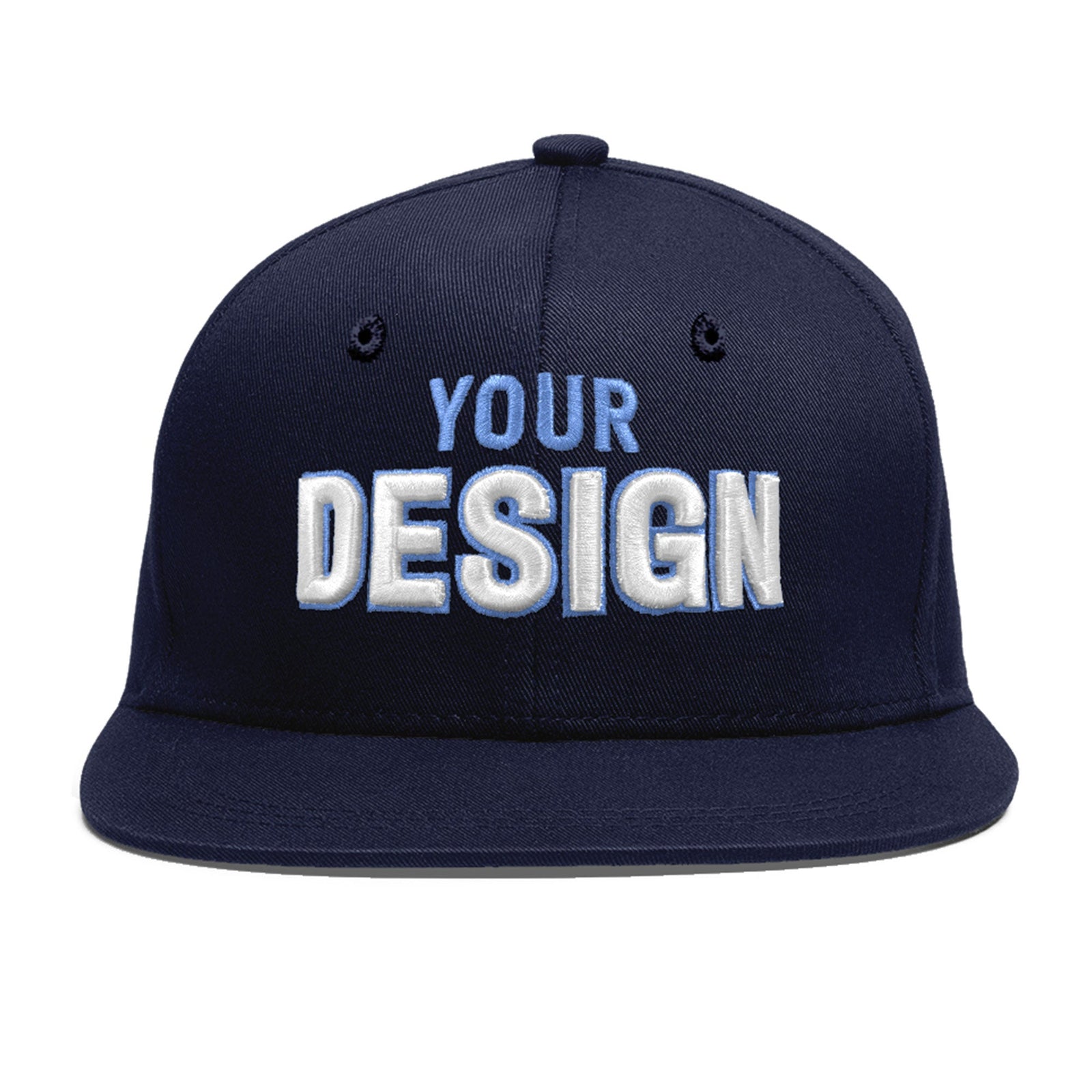 Custom Navy 3D Puff Embroidery Flat Embroidery Casual Sport Baseball Cap