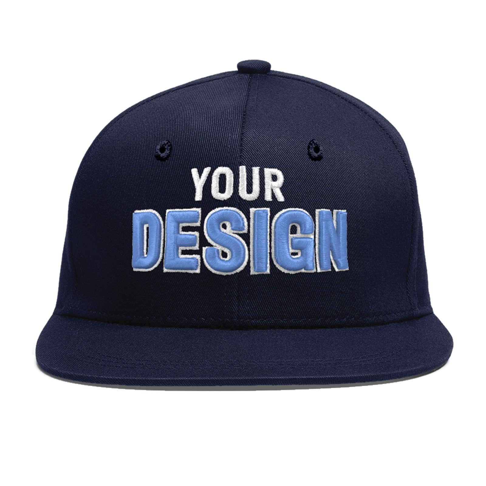 Custom Navy 3D Puff Embroidery Flat Embroidery Casual Sport Baseball Cap