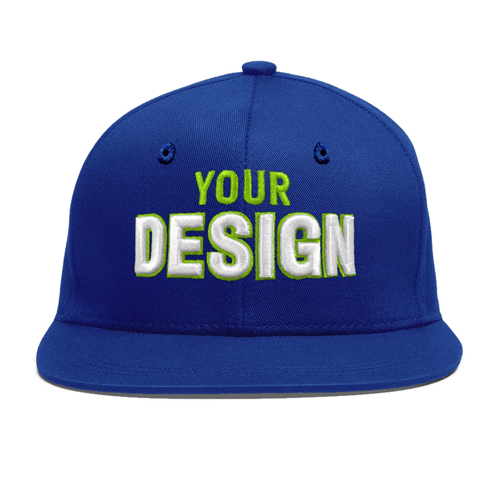 Custom Royal 3D Puff Embroidery Flat Embroidery Casual Sport Baseball Cap