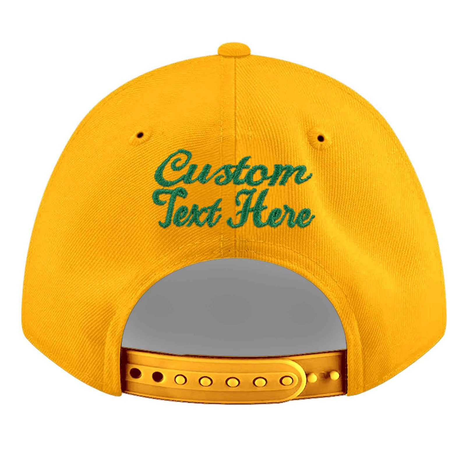 Custom Yellow 3D Puff Embroidery Flat Embroidery Casual Sport Baseball Cap