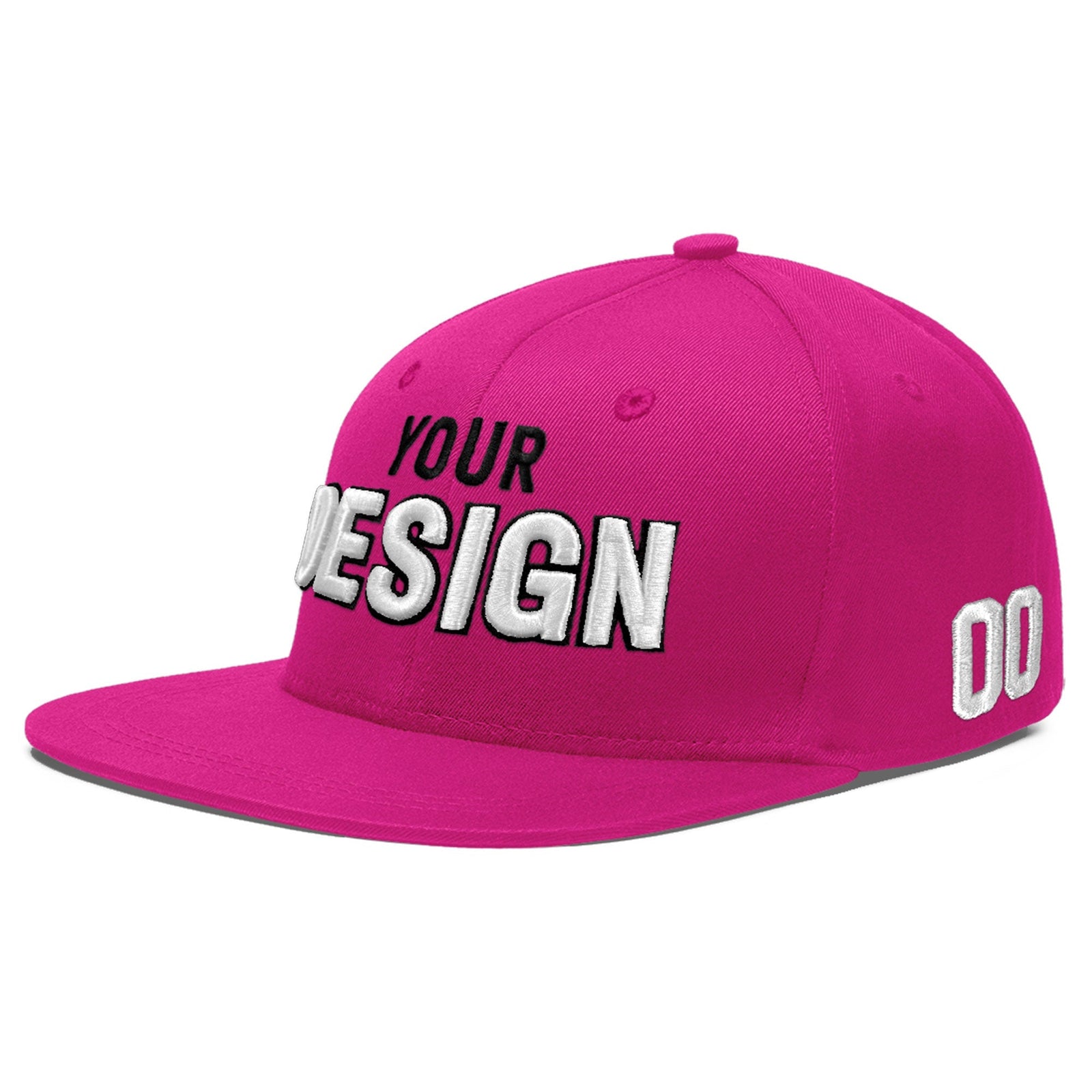 Custom Rose Red 3D Puff Embroidery Flat Embroidery Casual Sport Baseball Cap