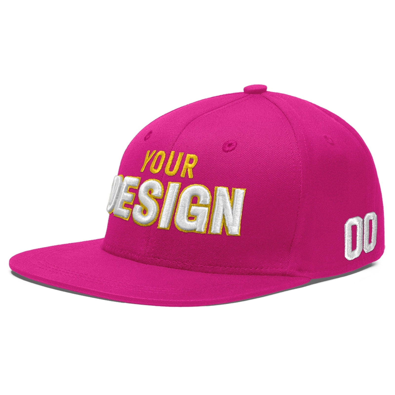 Custom Rose Red 3D Puff Embroidery Flat Embroidery Casual Sport Baseball Cap