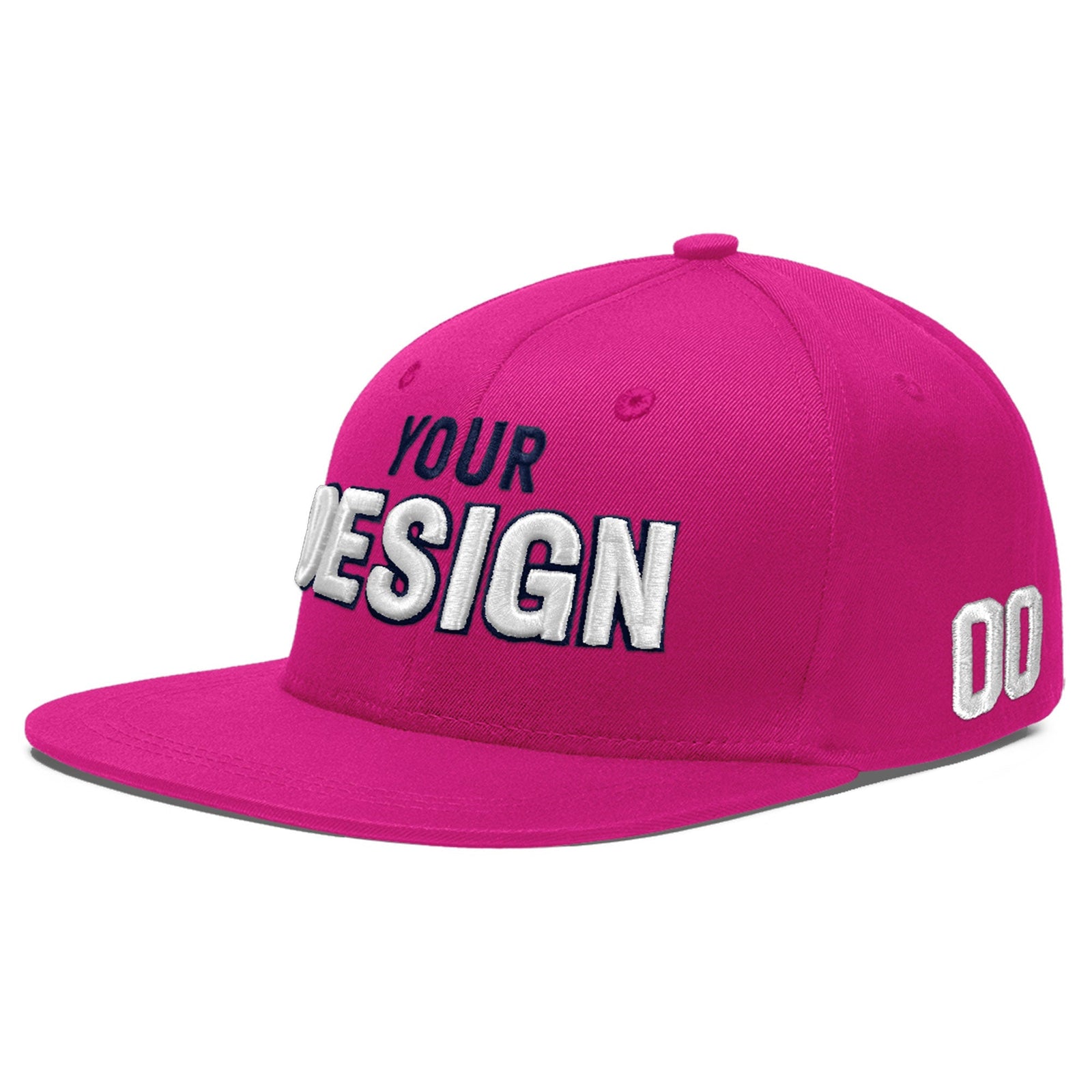 Custom Rose Red 3D Puff Embroidery Flat Embroidery Casual Sport Baseball Cap