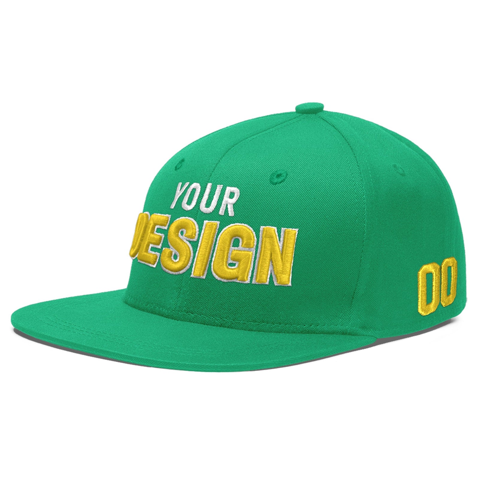 Custom Aqua 3D Puff Embroidery Flat Embroidery Casual Sport Baseball Cap