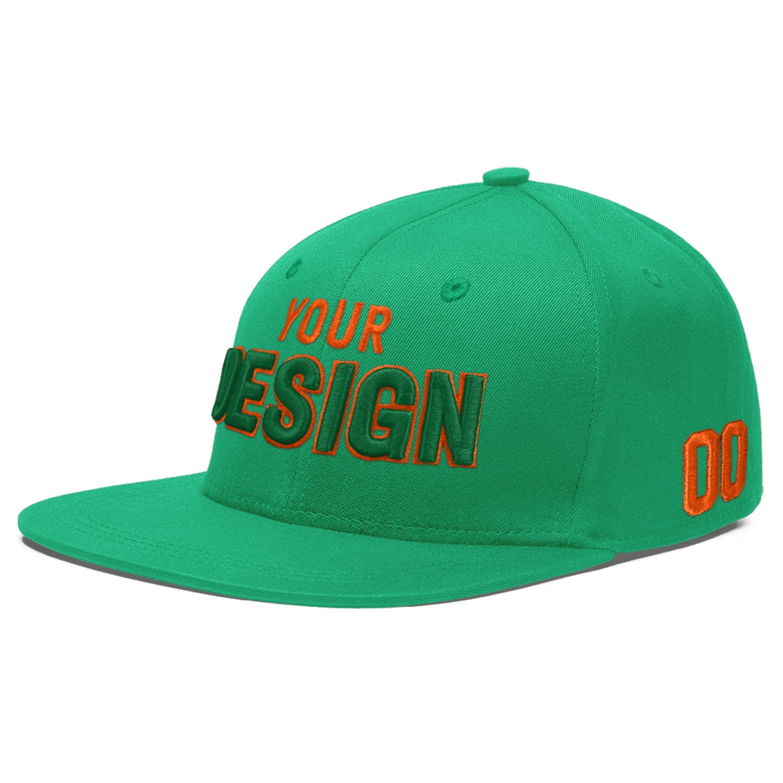 Custom Aqua 3D Puff Embroidery Flat Embroidery Casual Sport Baseball Cap