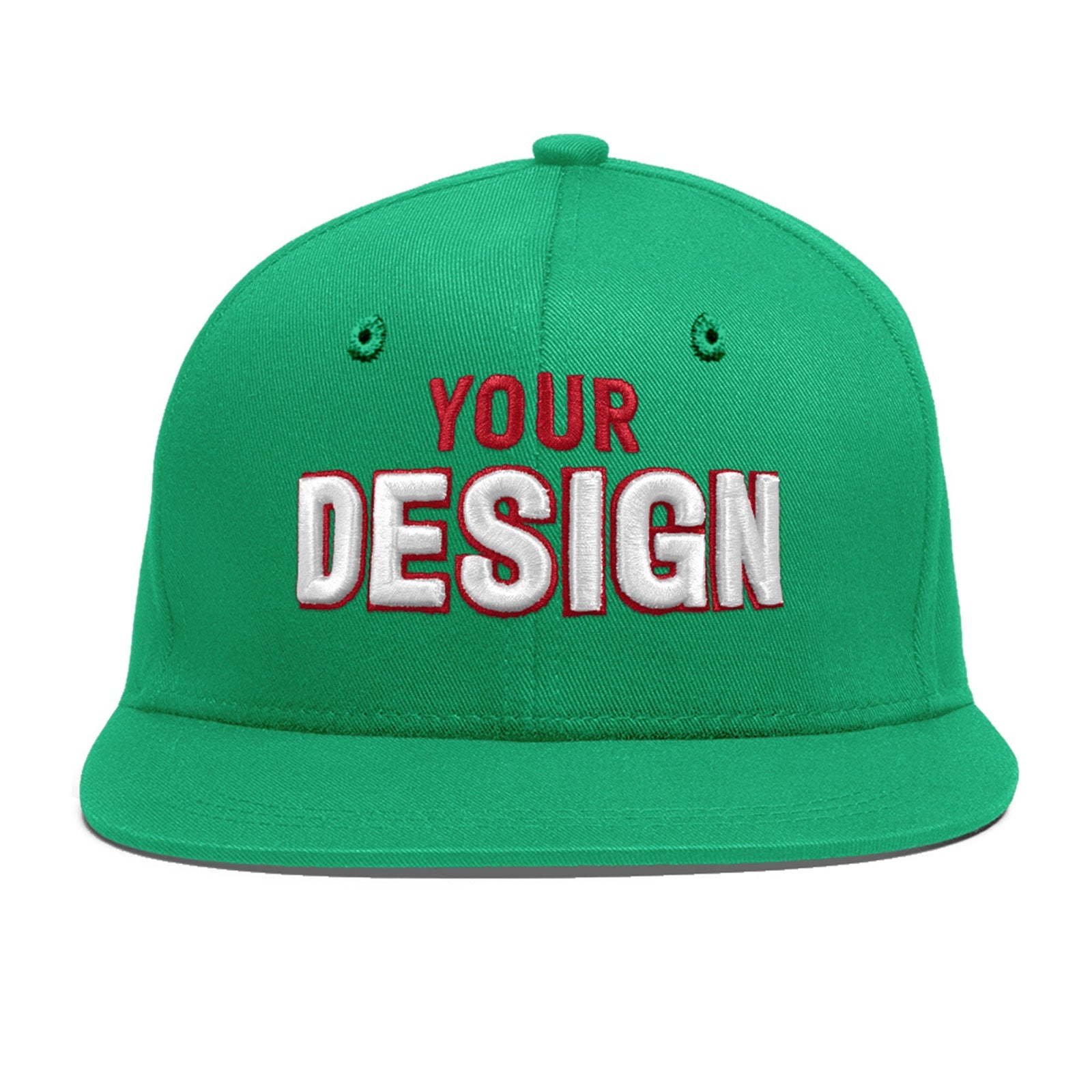 Custom Aqua 3D Puff Embroidery Flat Embroidery Casual Sport Baseball Cap