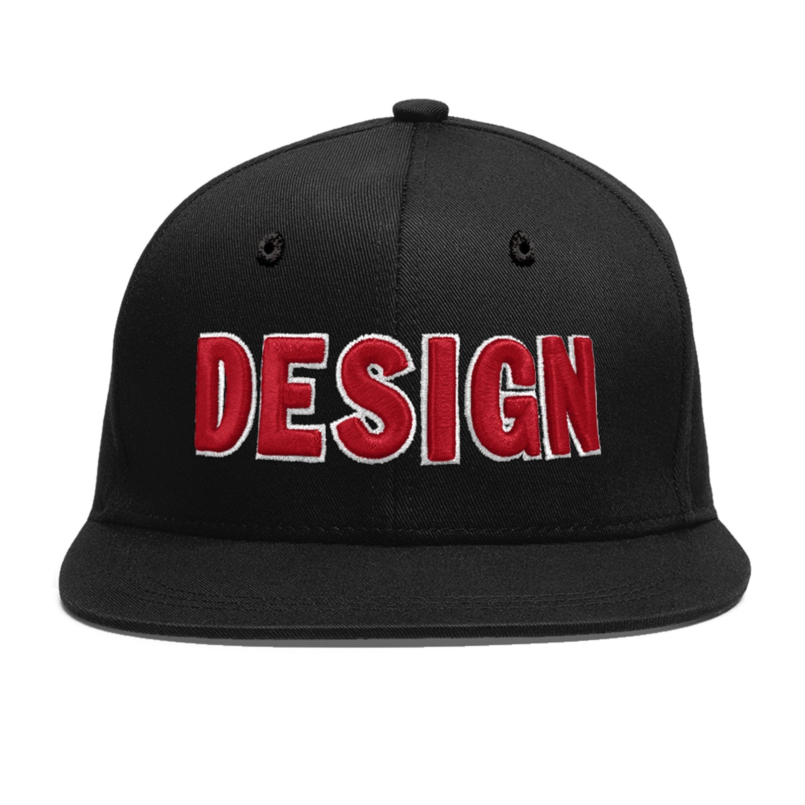 Custom Black 3D Puff Embroidery Flat Embroidery Casual Sport Baseball Cap