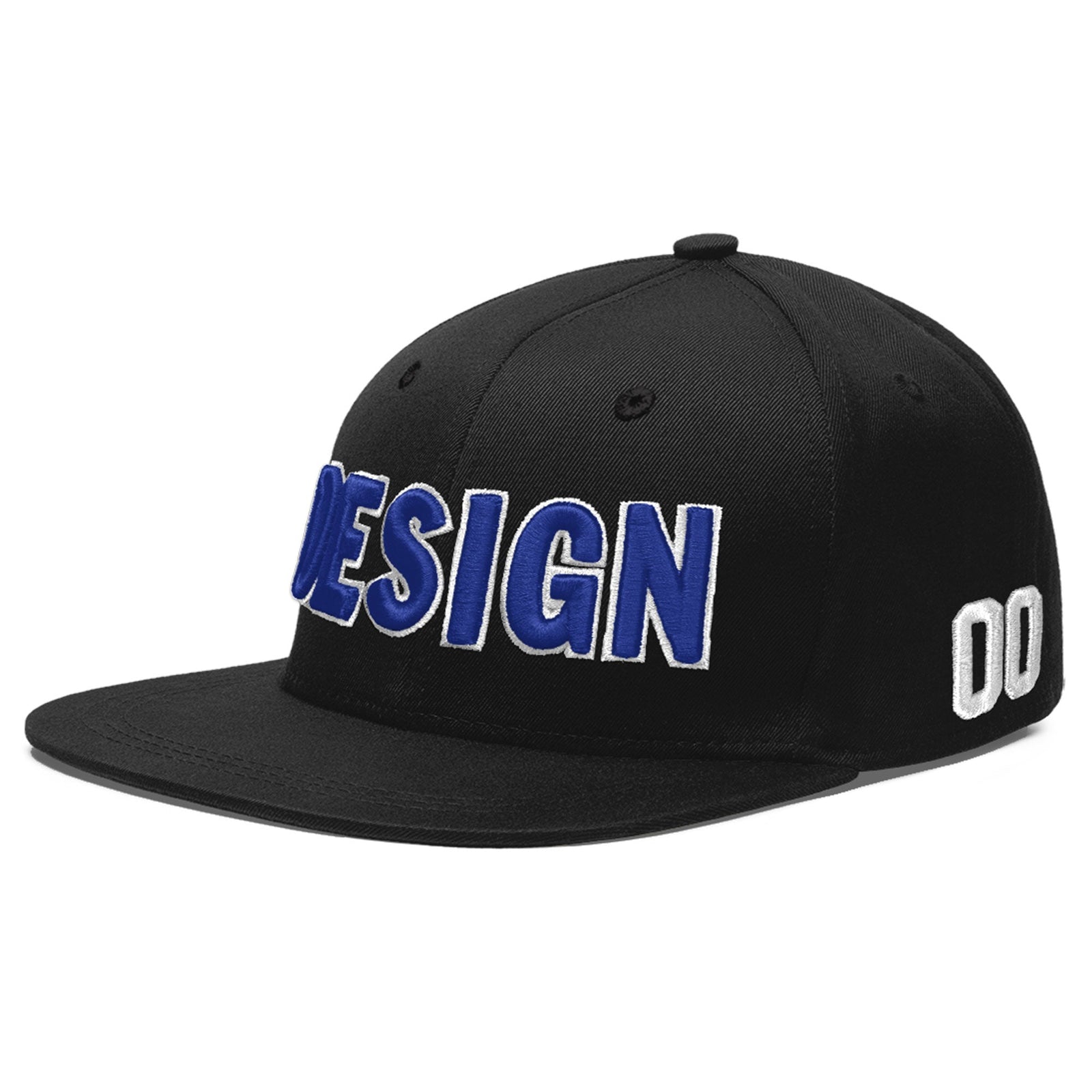 Custom Black 3D Puff Embroidery Flat Embroidery Casual Sport Baseball Cap