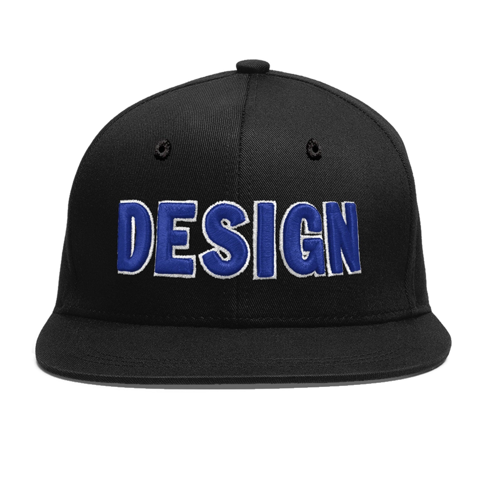 Custom Black 3D Puff Embroidery Flat Embroidery Casual Sport Baseball Cap