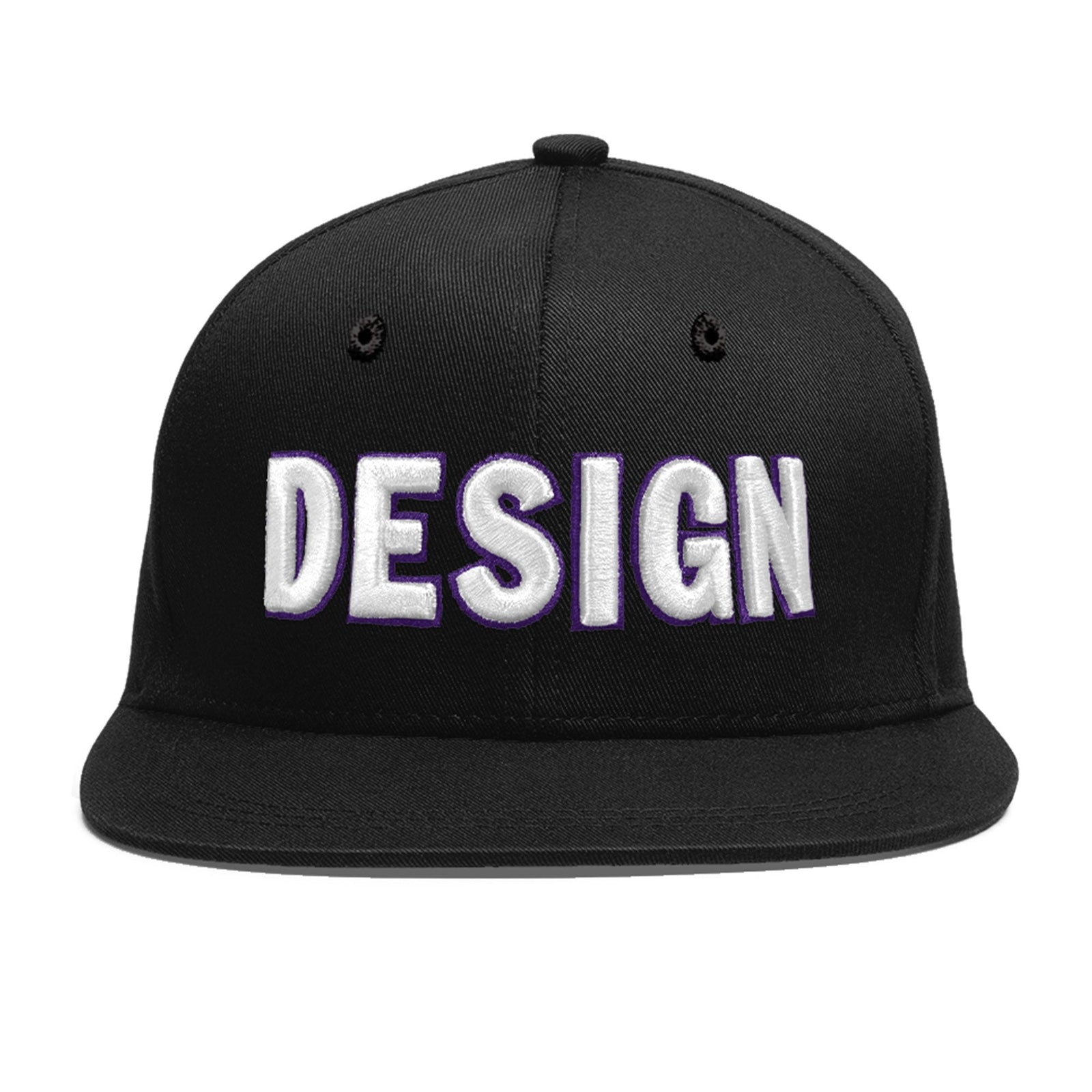 Custom Black 3D Puff Embroidery Flat Embroidery Casual Sport Baseball Cap