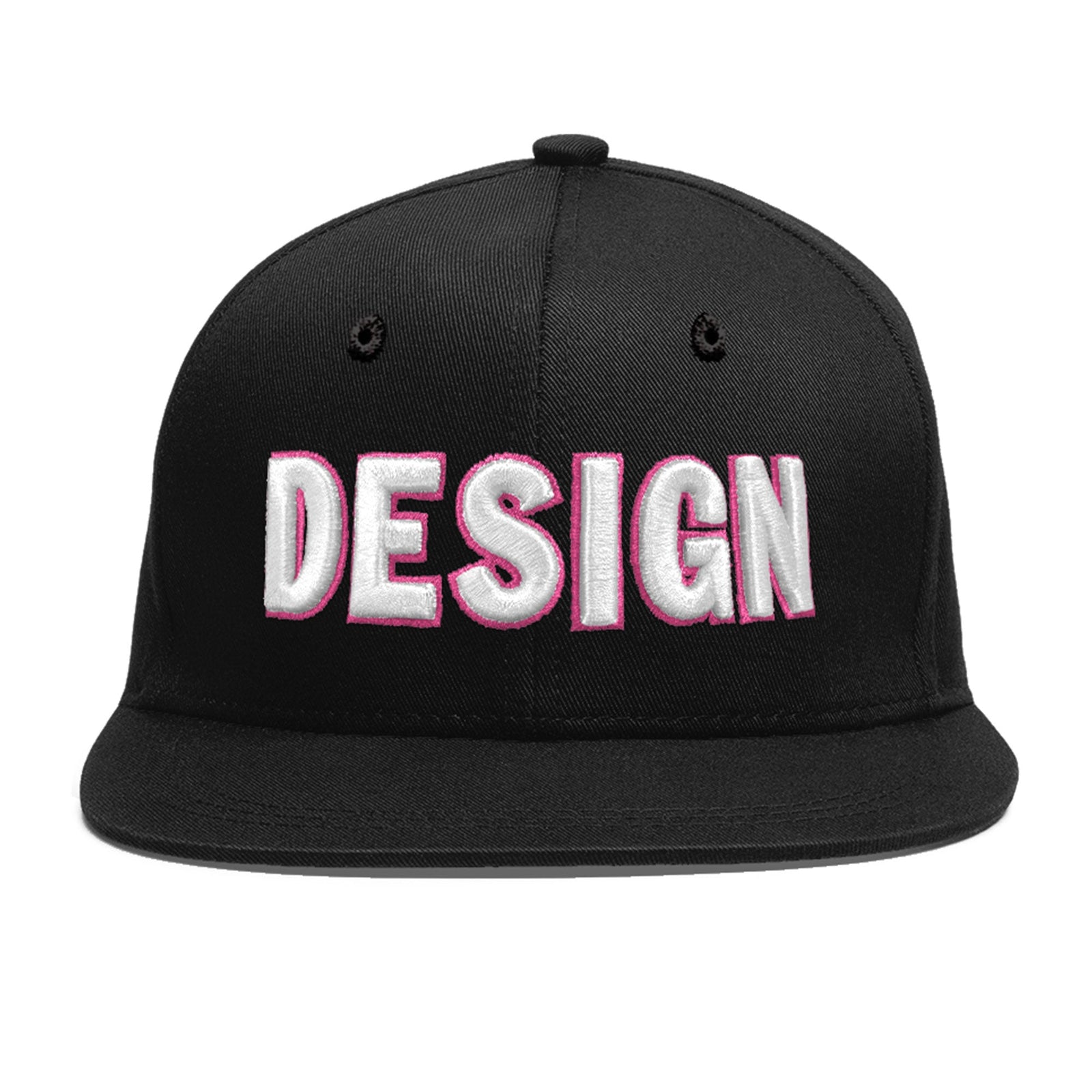 Custom Black 3D Puff Embroidery Flat Embroidery Casual Sport Baseball Cap