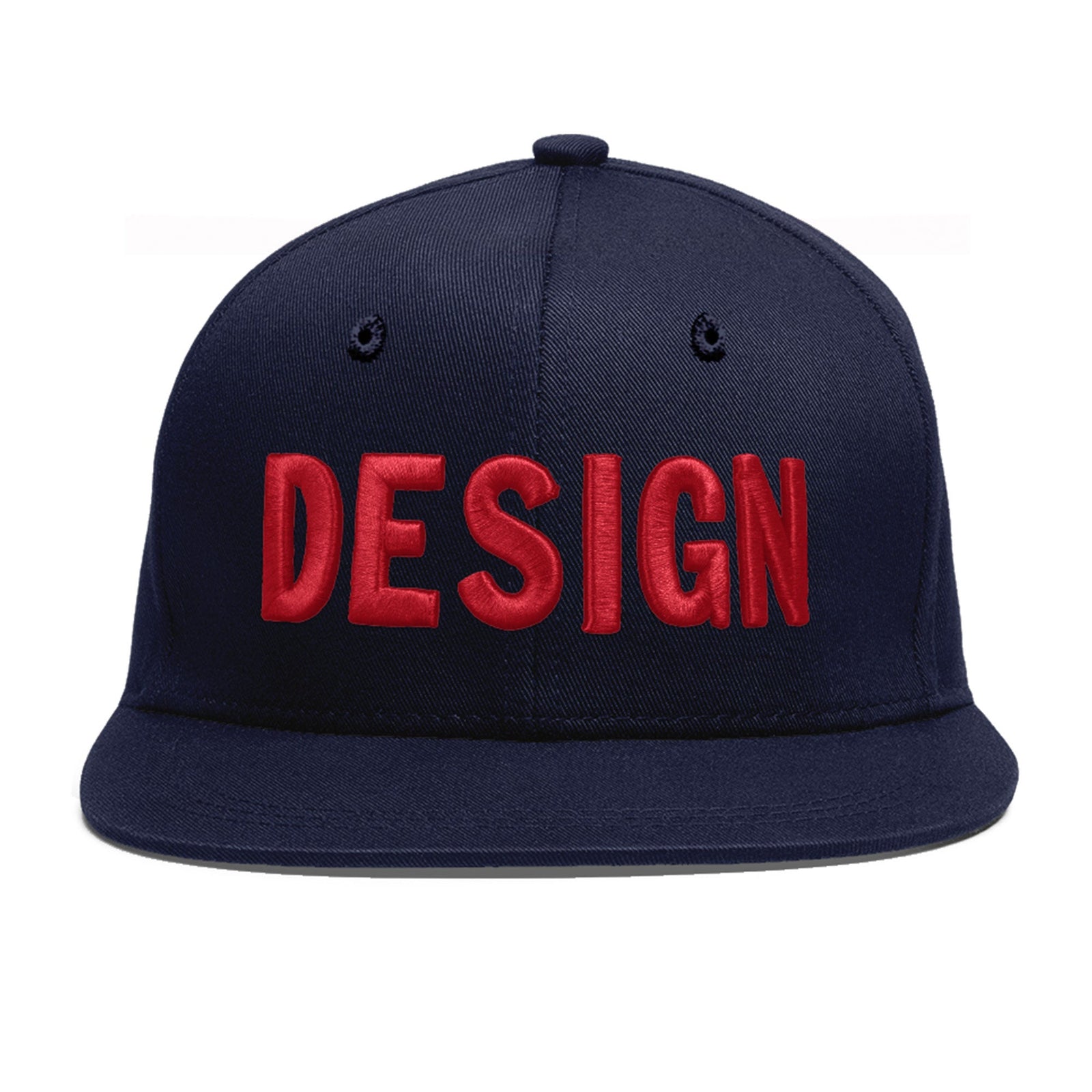 Custom Navy 3D Puff Embroidery Flat Embroidery Casual Sport Baseball Cap