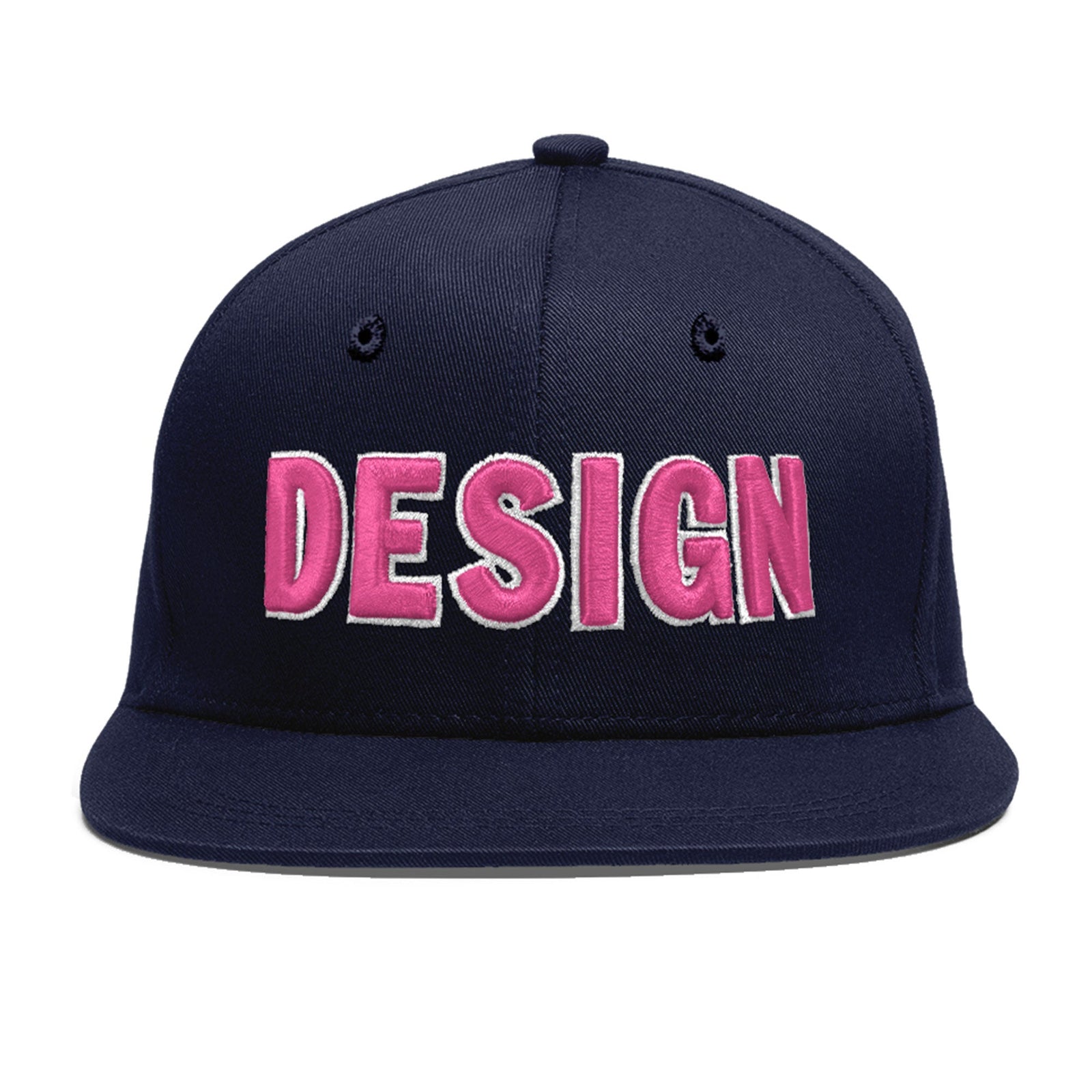 Custom Navy 3D Puff Embroidery Flat Embroidery Casual Sport Baseball Cap