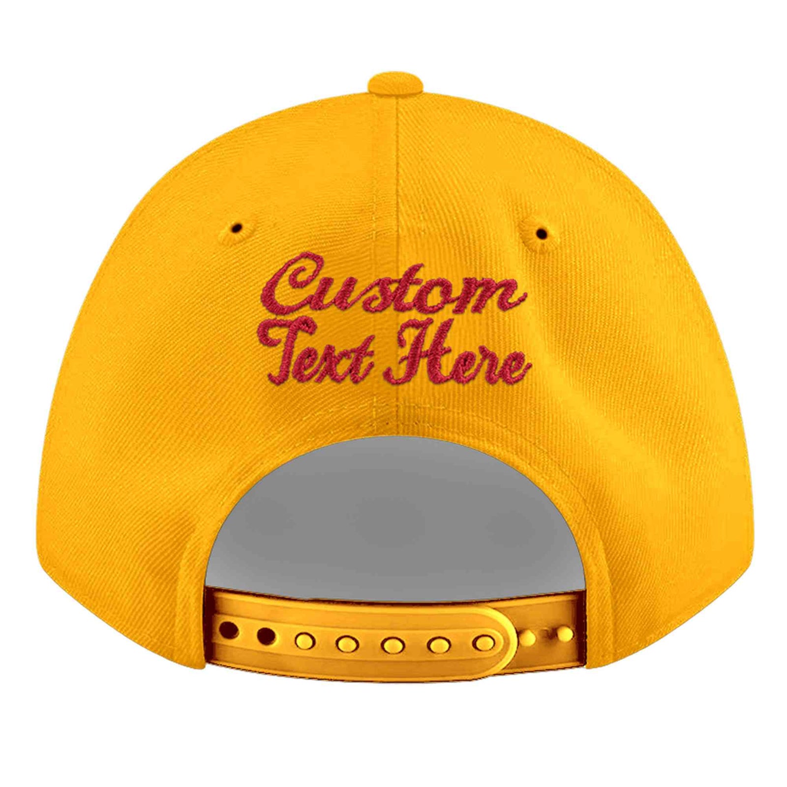 Custom Yellow 3D Puff Embroidery Flat Embroidery Casual Sport Baseball Cap