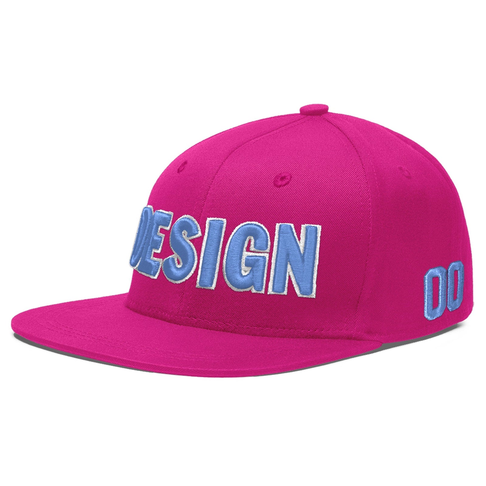 Custom Rose Red 3D Puff Embroidery Flat Embroidery Casual Sport Baseball Cap