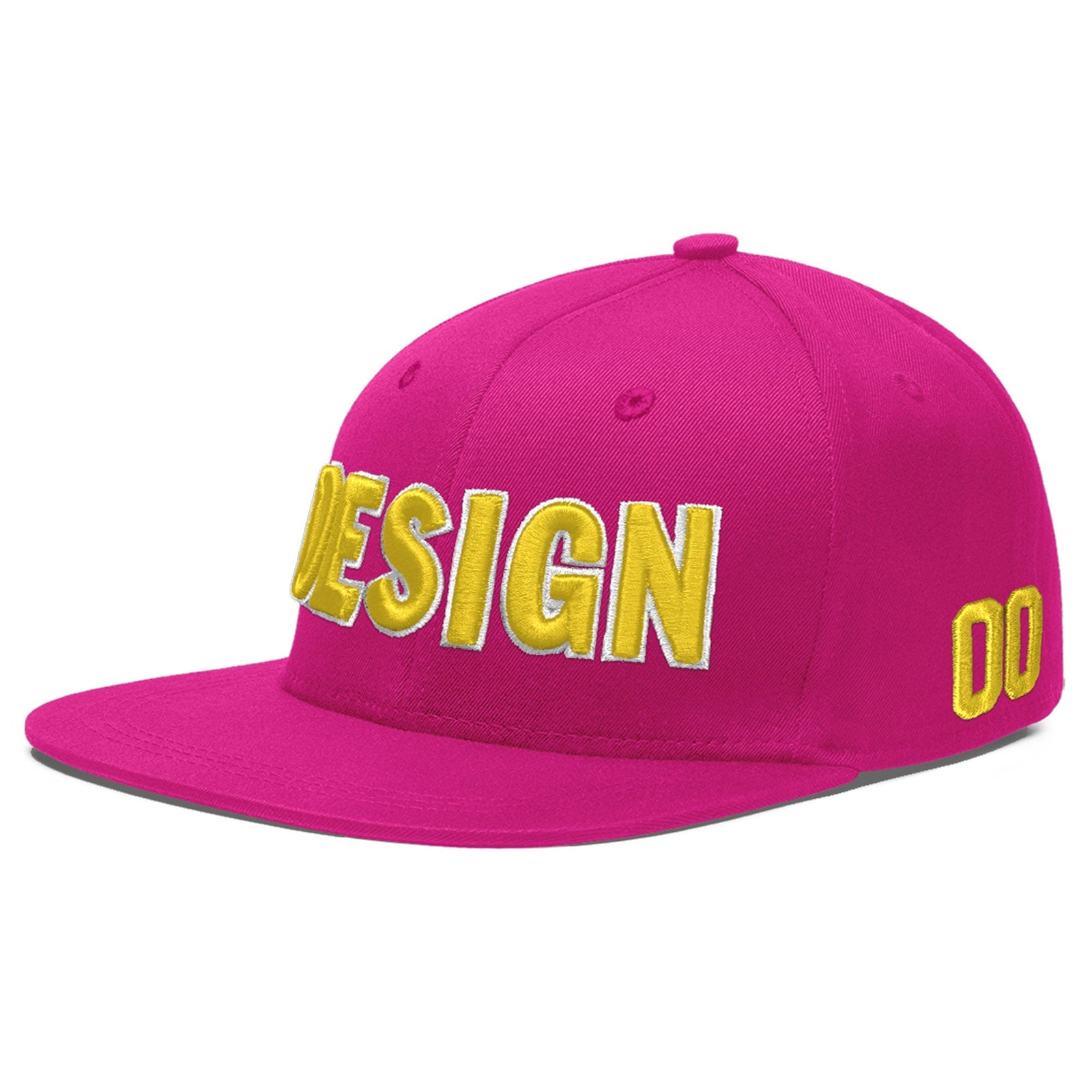 Custom Rose Red 3D Puff Embroidery Flat Embroidery Casual Sport Baseball Cap