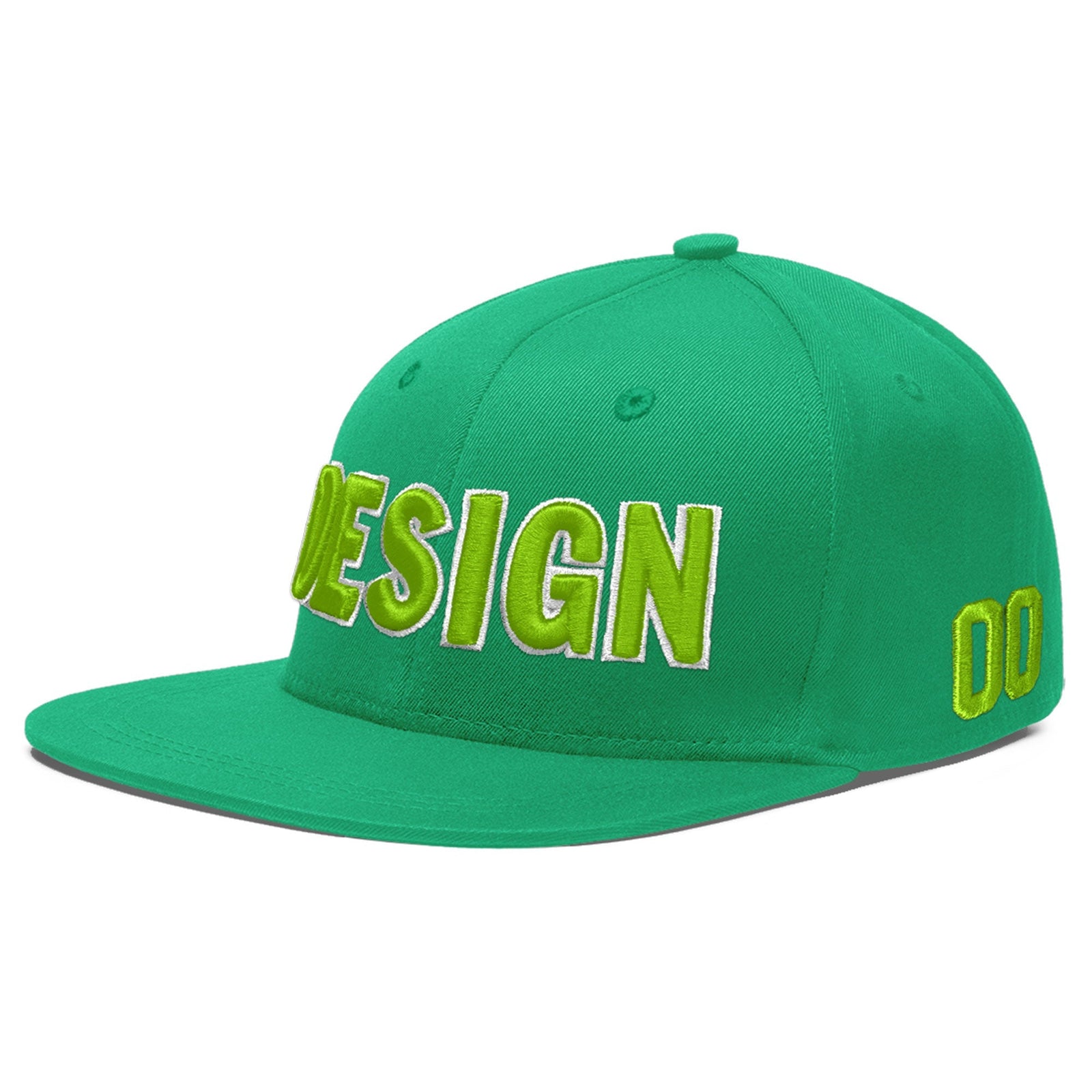 Custom Aqua 3D Puff Embroidery Flat Embroidery Casual Sport Baseball Cap