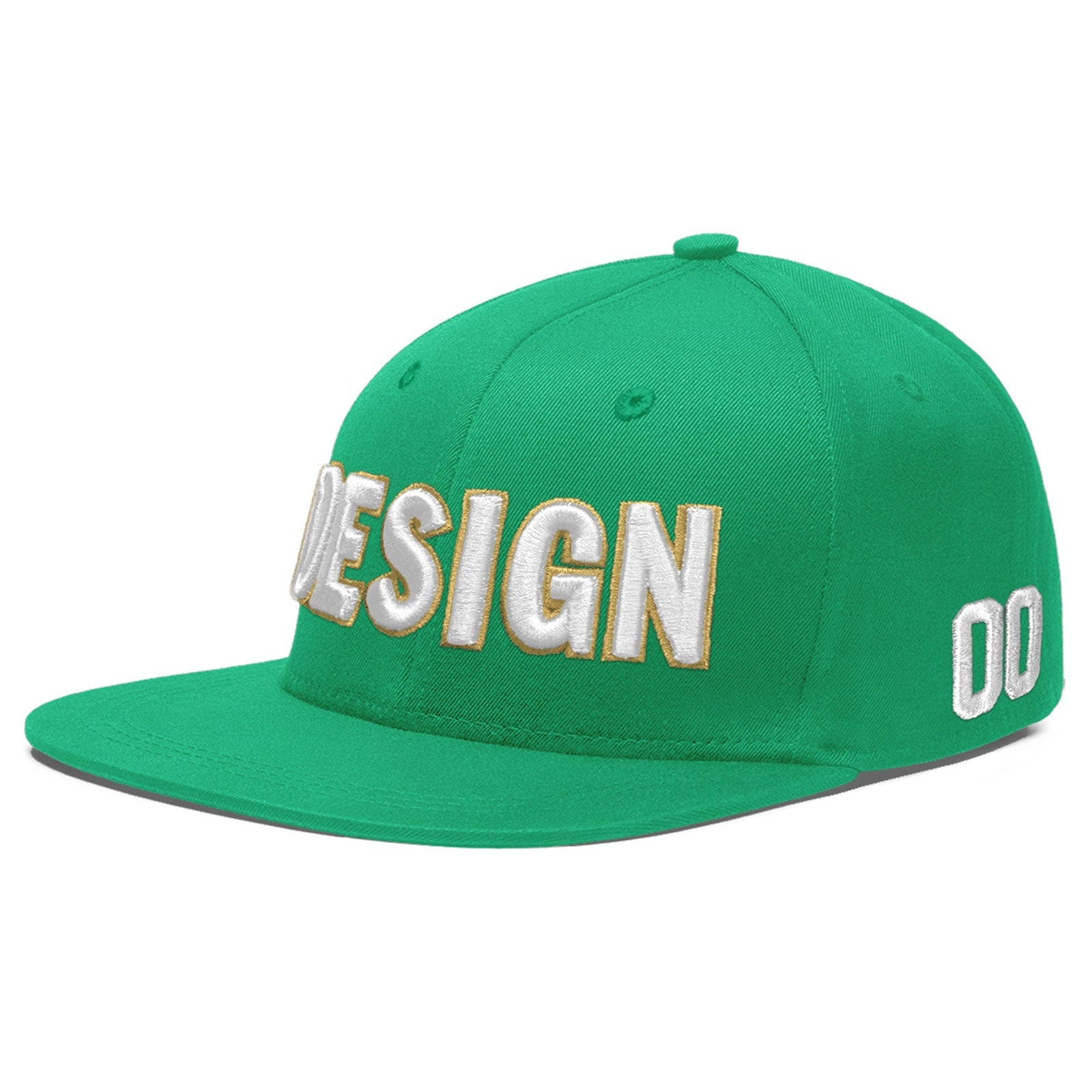 Custom Aqua 3D Puff Embroidery Flat Embroidery Casual Sport Baseball Cap