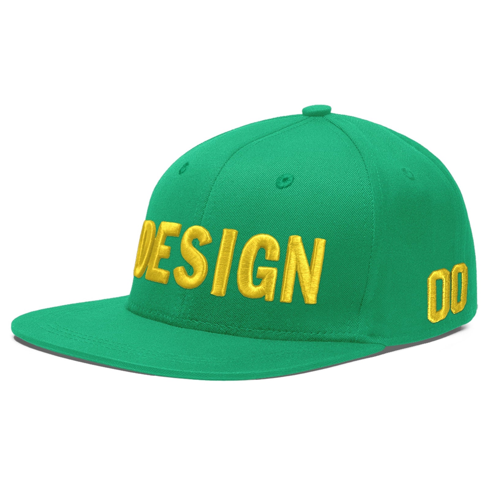 Custom Aqua 3D Puff Embroidery Flat Embroidery Casual Sport Baseball Cap