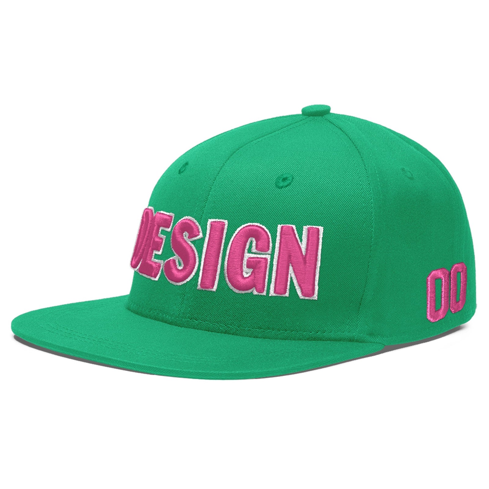 Custom Aqua 3D Puff Embroidery Flat Embroidery Casual Sport Baseball Cap