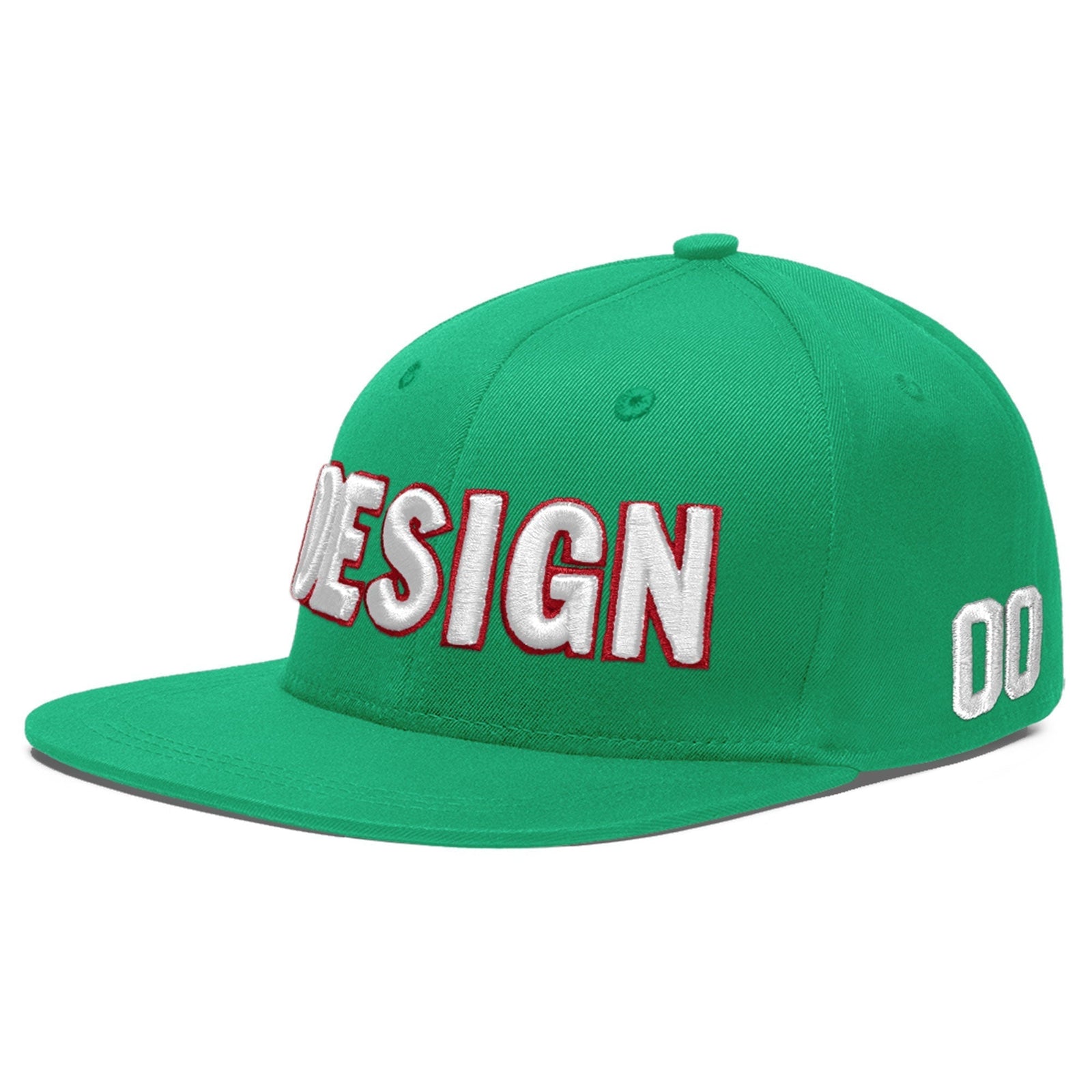 Custom Aqua 3D Puff Embroidery Flat Embroidery Casual Sport Baseball Cap