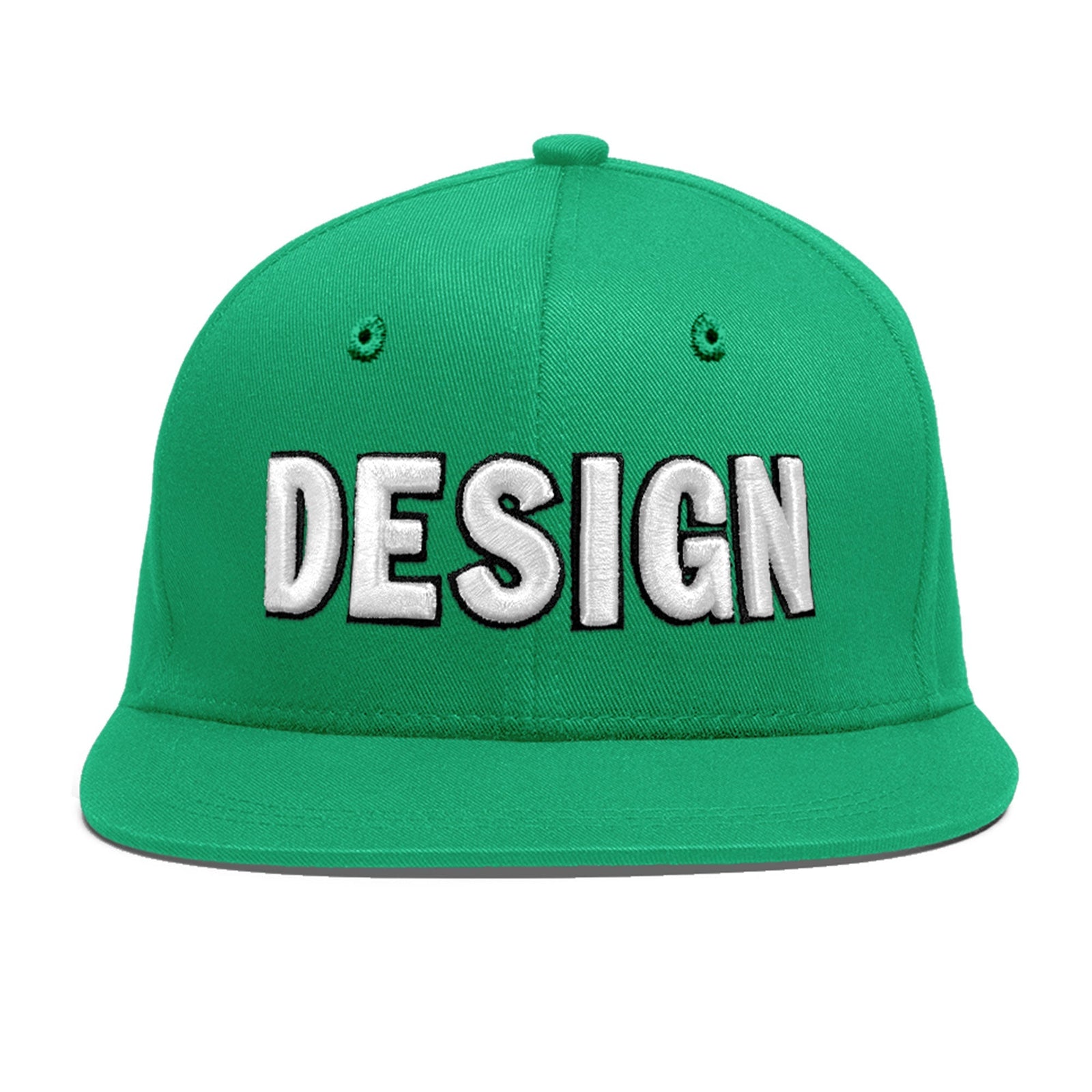 Custom Aqua 3D Puff Embroidery Flat Embroidery Casual Sport Baseball Cap