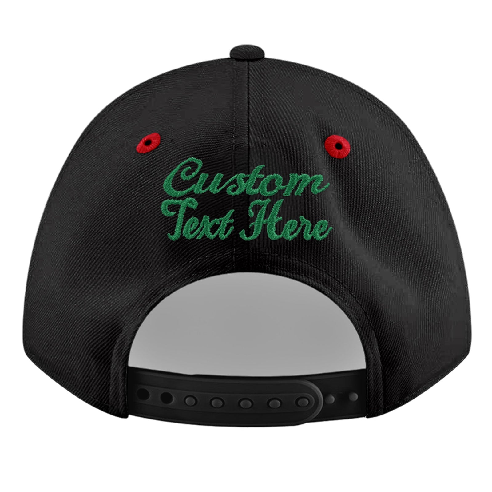 Custom Black Red 3D Puff Embroidery Flat Embroidery Casual Sport Baseball Cap