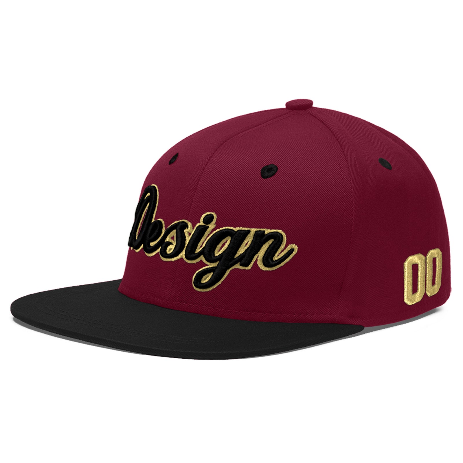 Custom Navy Orange 3D Puff Embroidery Flat Embroidery Casual Sport Baseball Cap