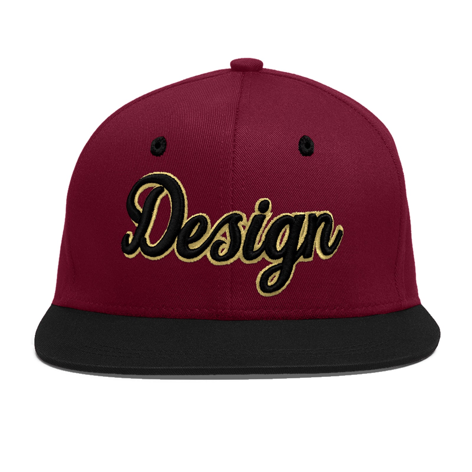 Custom Navy Orange 3D Puff Embroidery Flat Embroidery Casual Sport Baseball Cap