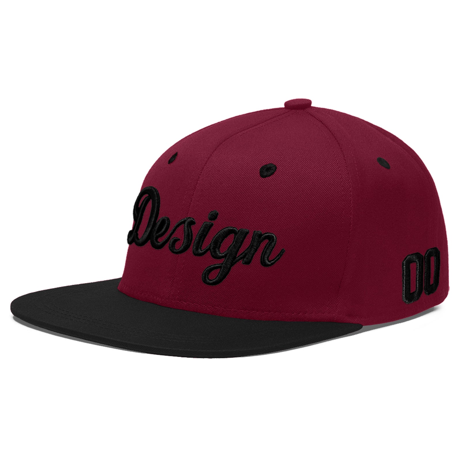 Custom Navy Orange 3D Puff Embroidery Flat Embroidery Casual Sport Baseball Cap