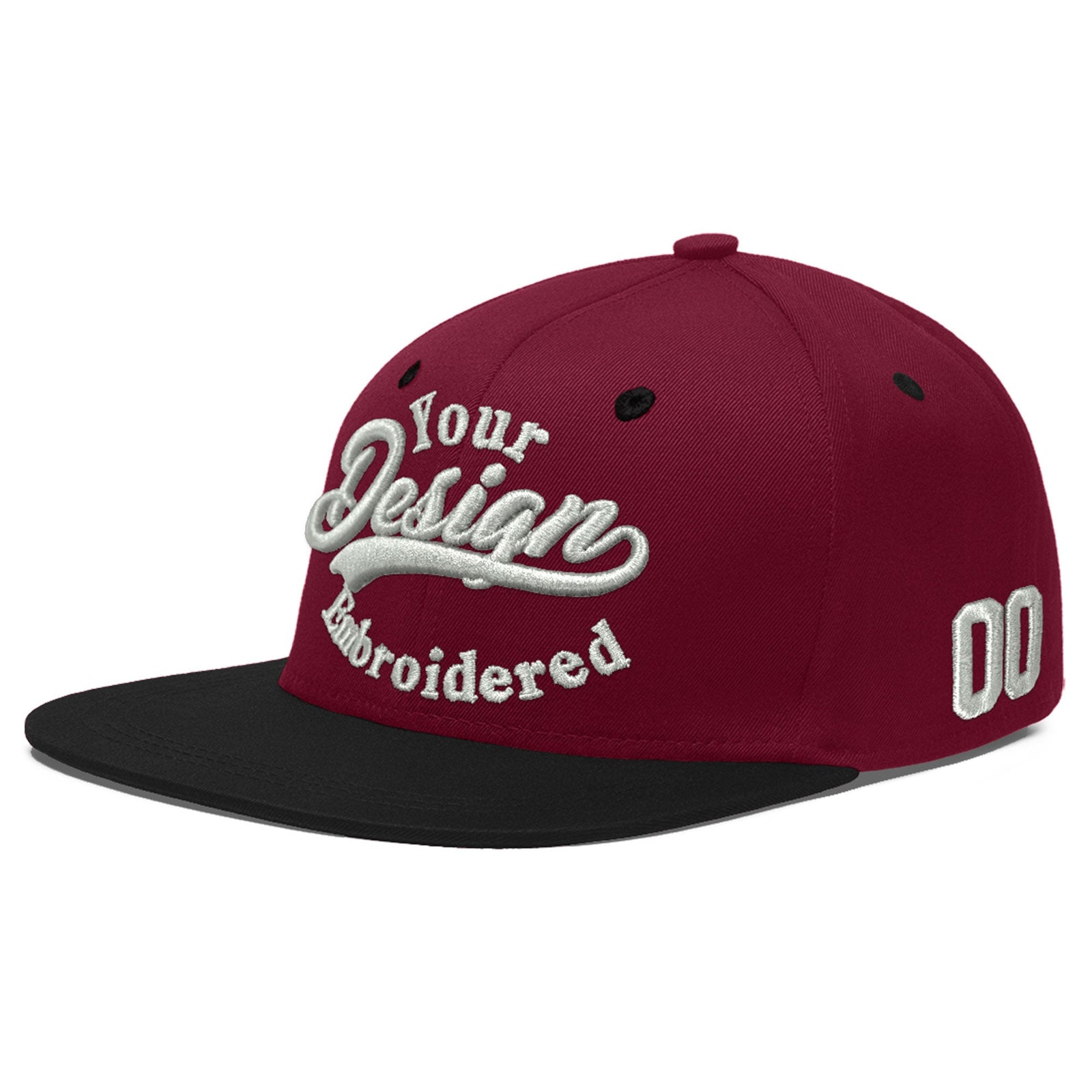 Custom Navy Orange 3D Puff Embroidery Flat Embroidery Casual Sport Baseball Cap