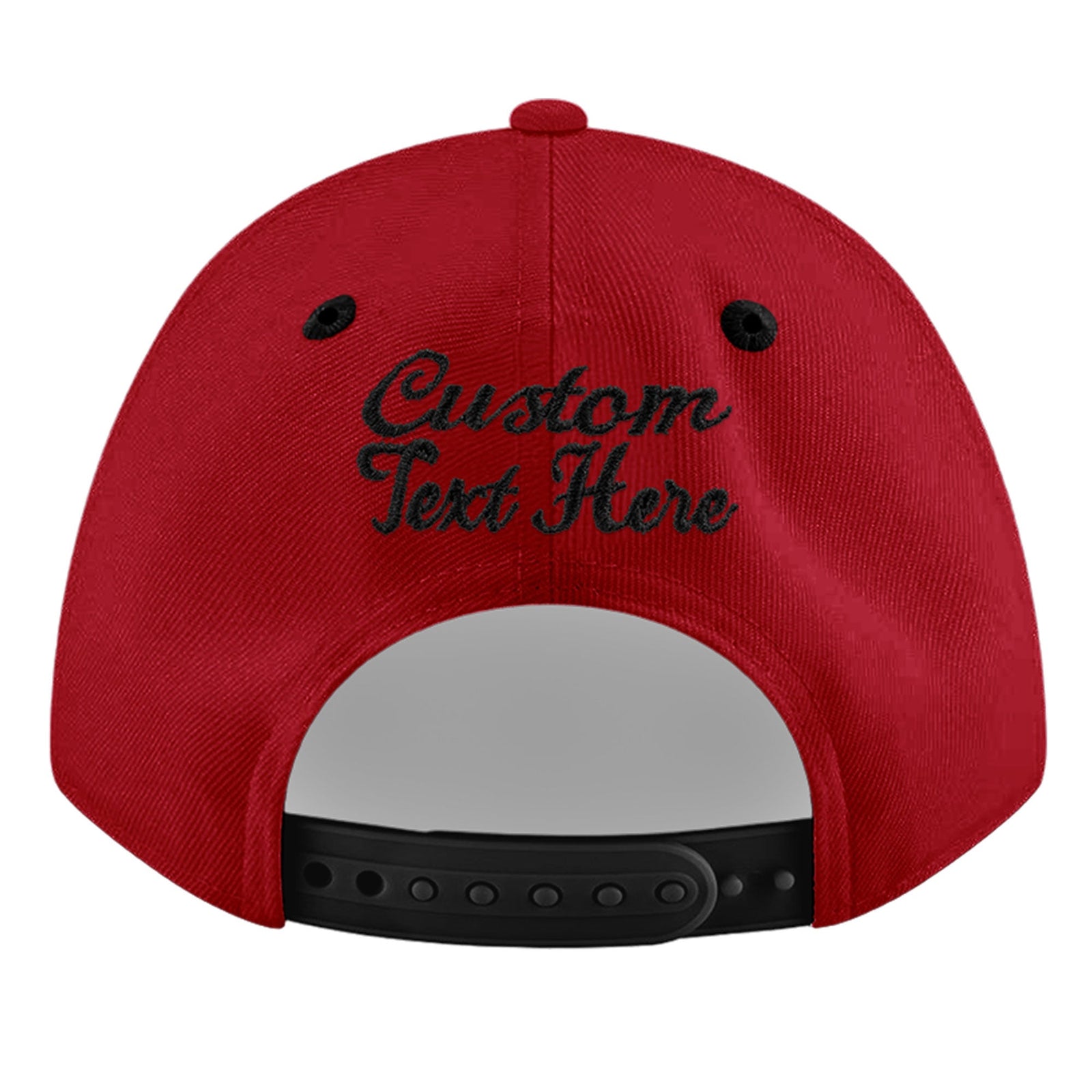 Custom Red Black 3D Puff Embroidery Flat Embroidery Casual Sport Baseball Cap
