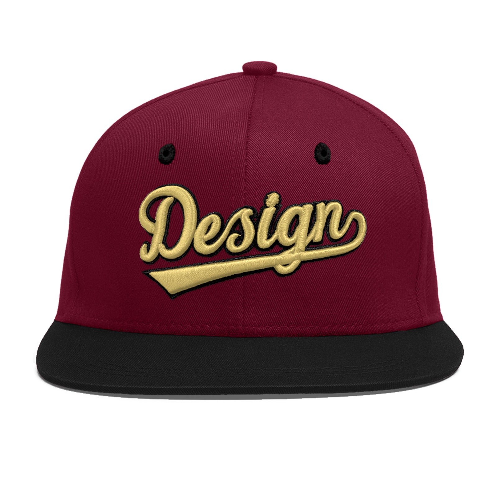 Custom Navy Orange 3D Puff Embroidery Flat Embroidery Casual Sport Baseball Cap