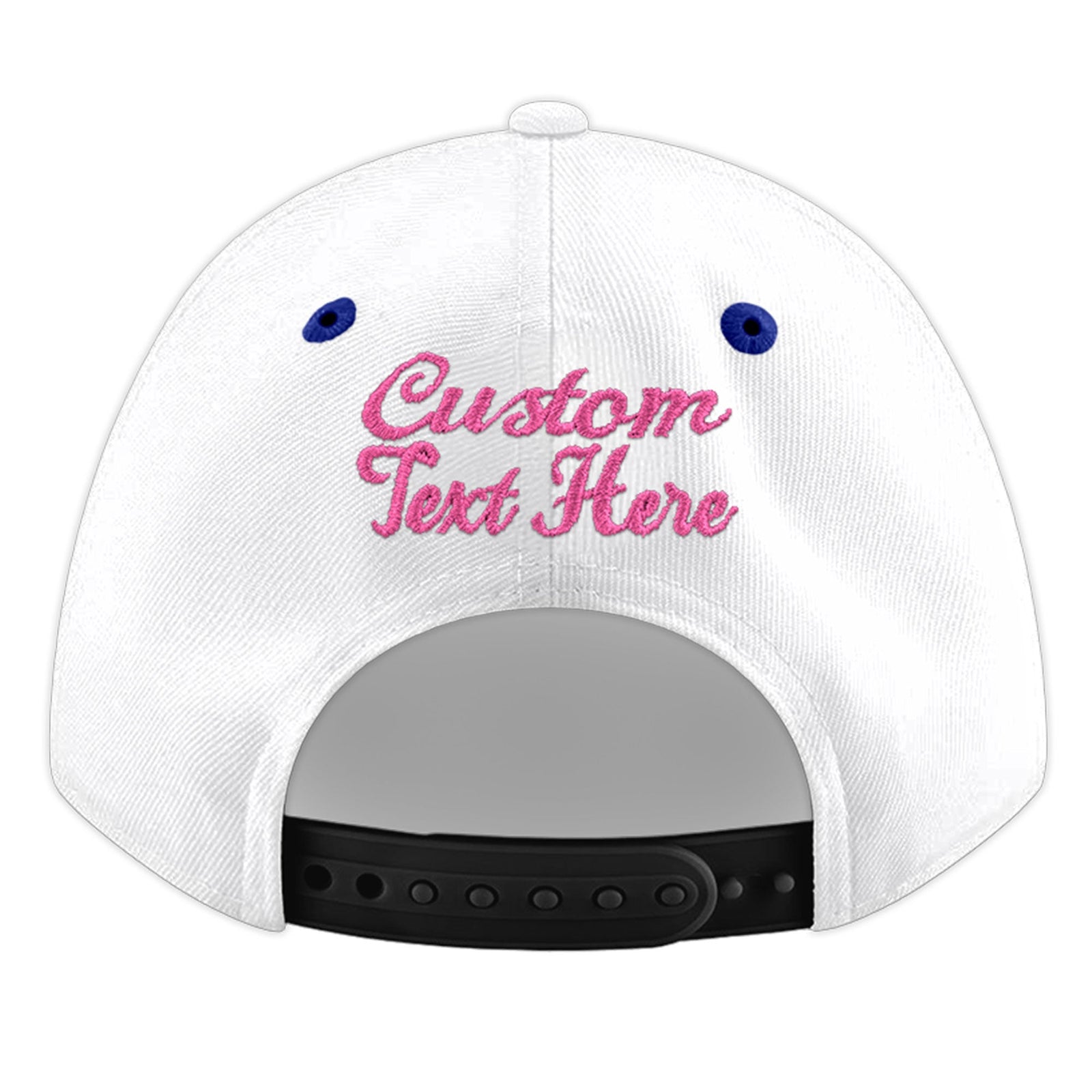 Custom White Royal Blue 111D Puff Embroidery Flat Embroidery Casual Sport Baseball Cap