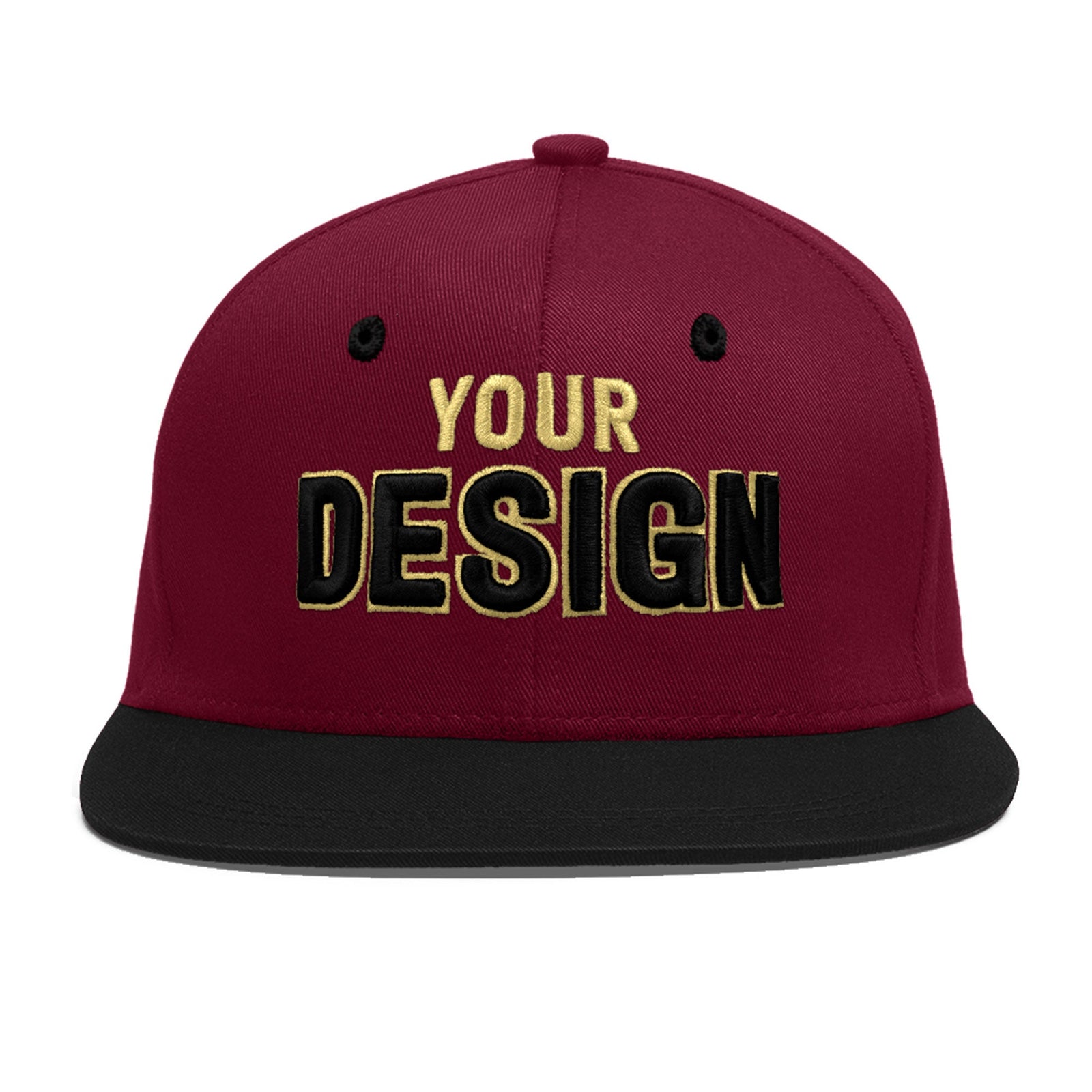 Custom Navy Orange 3D Puff Embroidery Flat Embroidery Casual Sport Baseball Cap