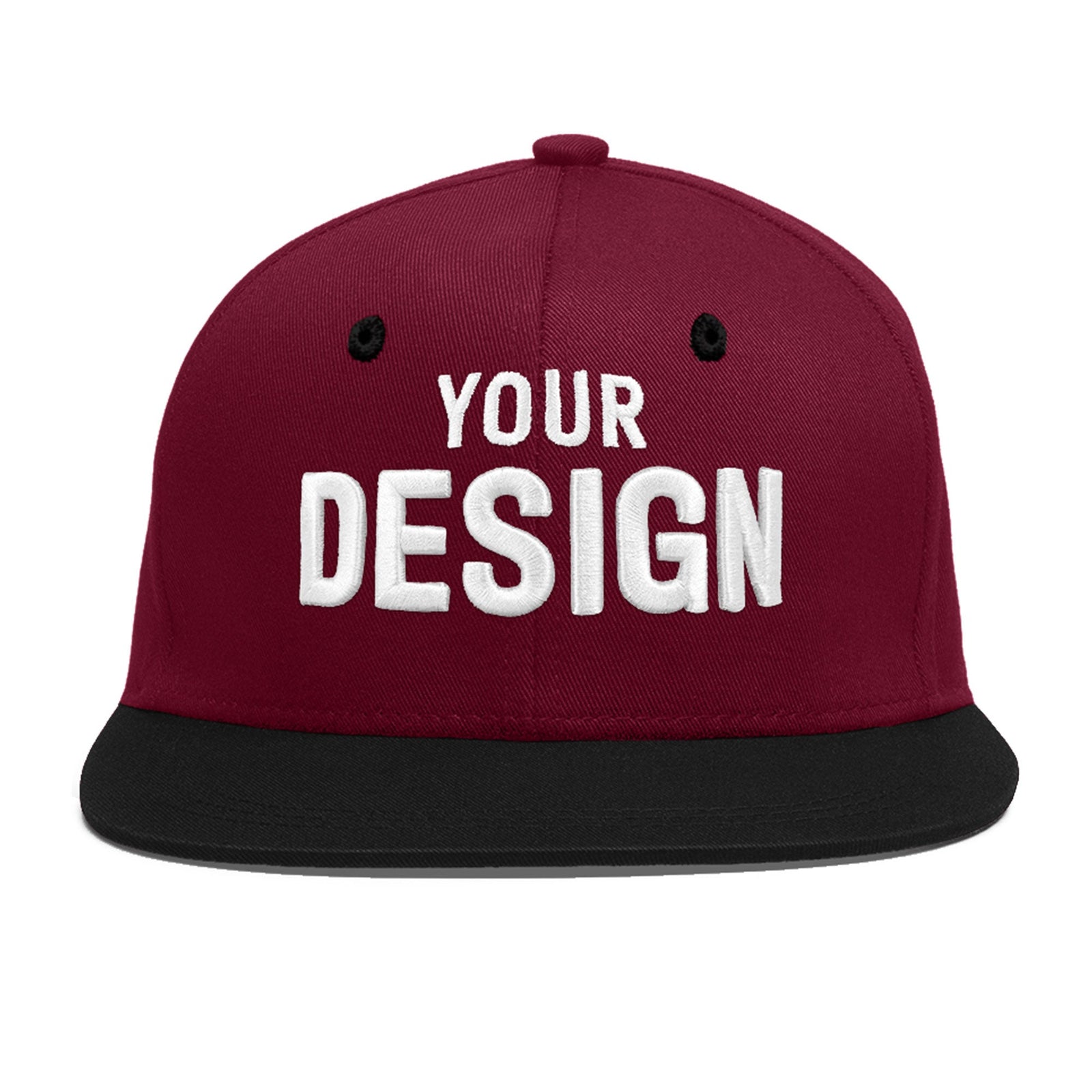 Custom Navy Orange 3D Puff Embroidery Flat Embroidery Casual Sport Baseball Cap