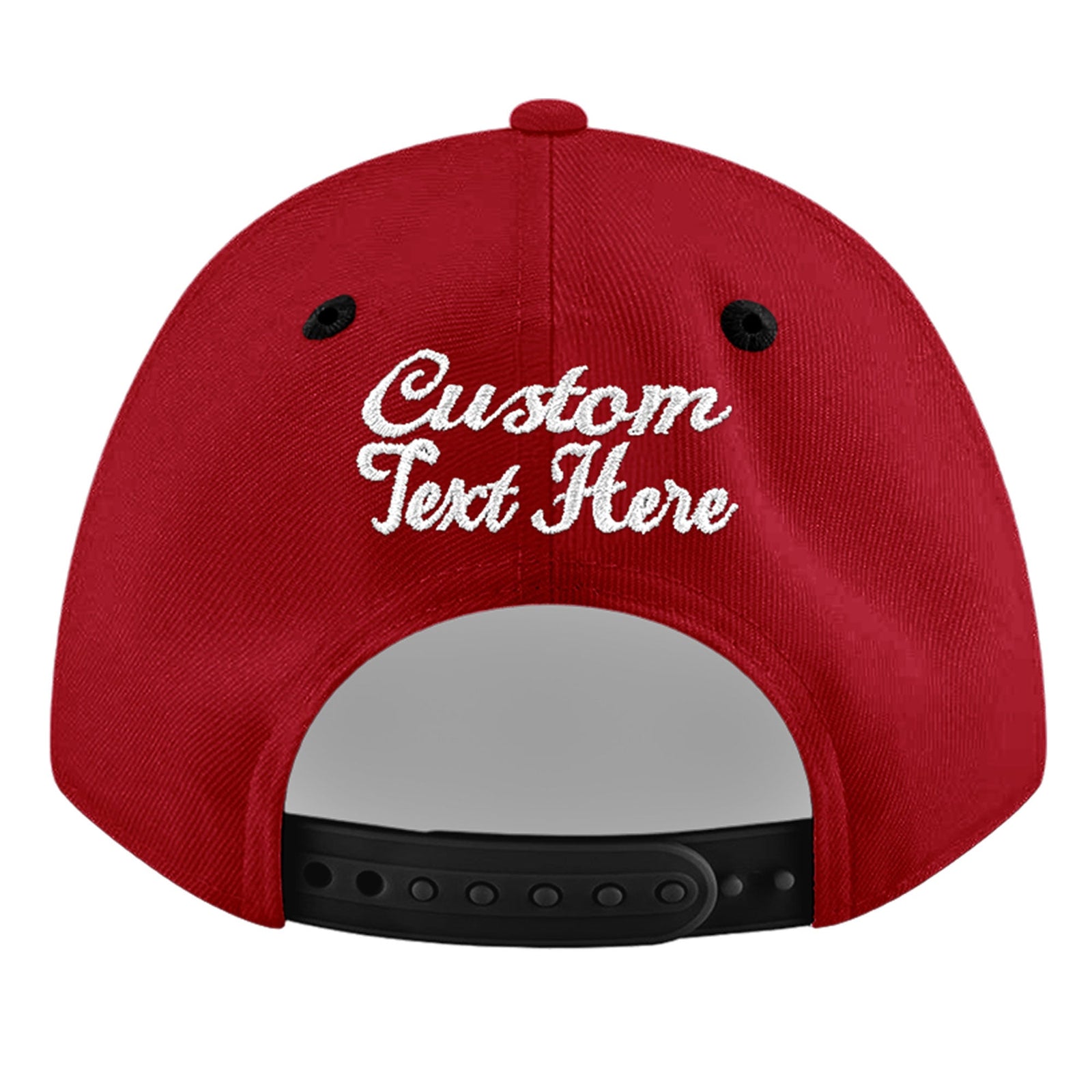 Custom Red Black 3D Puff Embroidery Flat Embroidery Casual Sport Baseball Cap