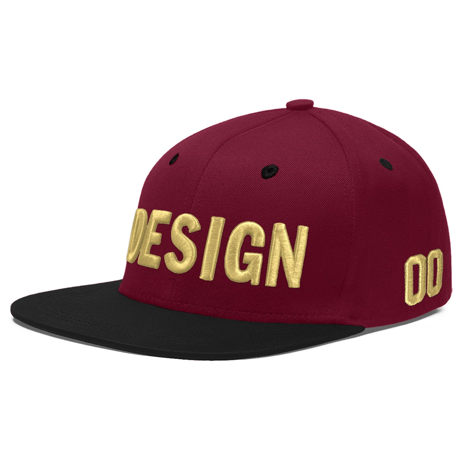 Custom Navy Orange 3D Puff Embroidery Flat Embroidery Casual Sport Baseball Cap